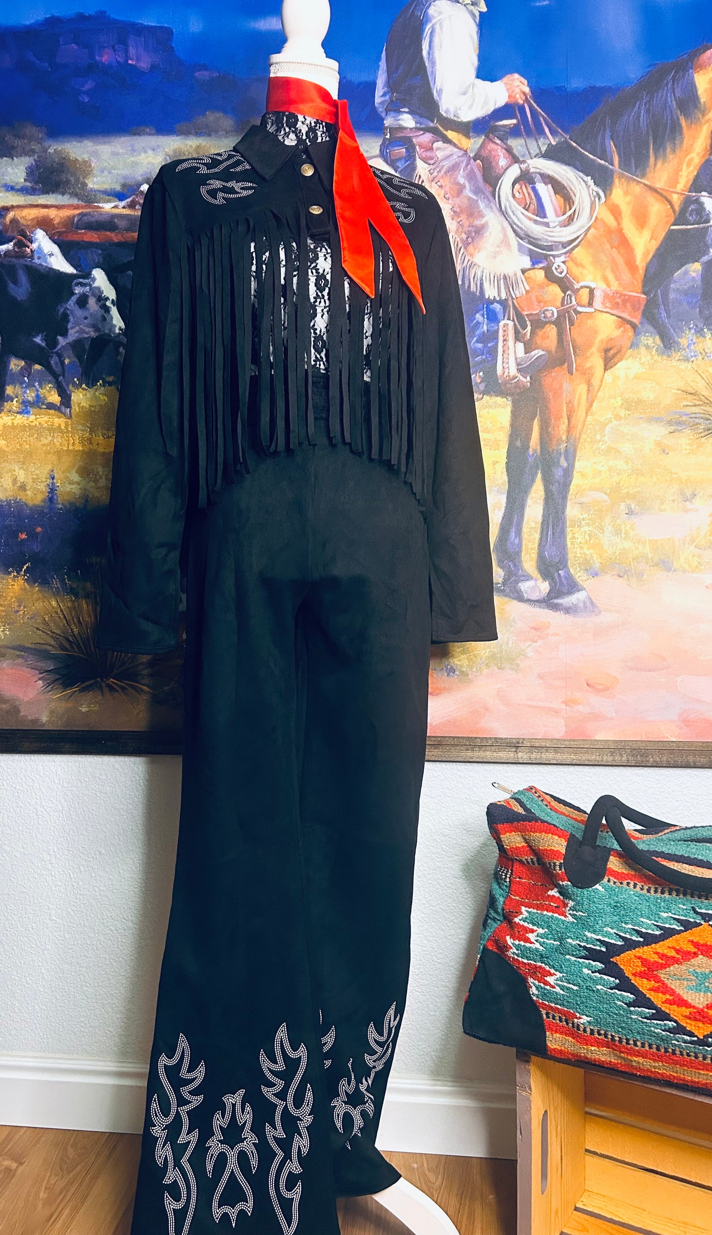 Boot stitch and fringe set