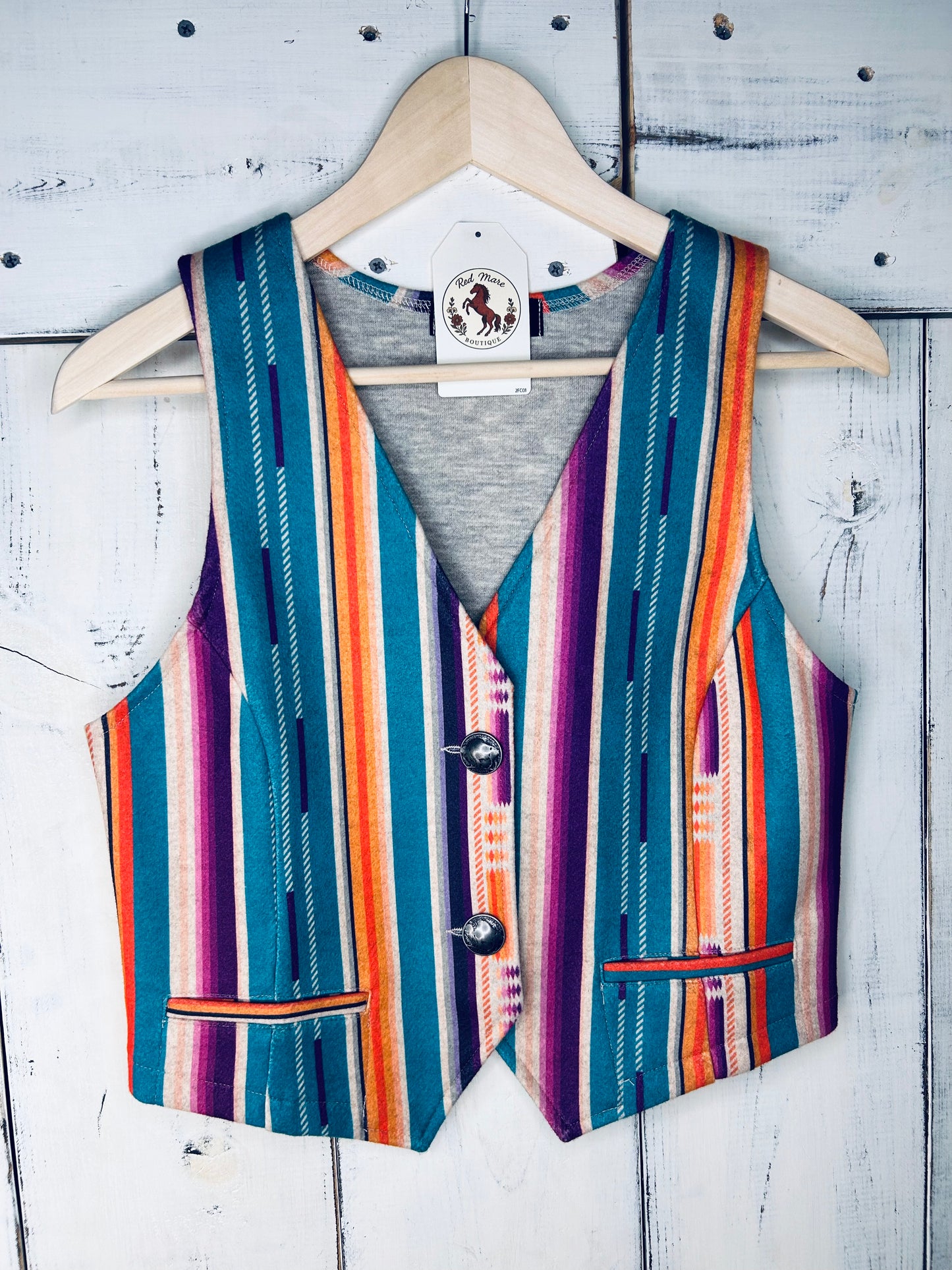 Serape Button Down Vest