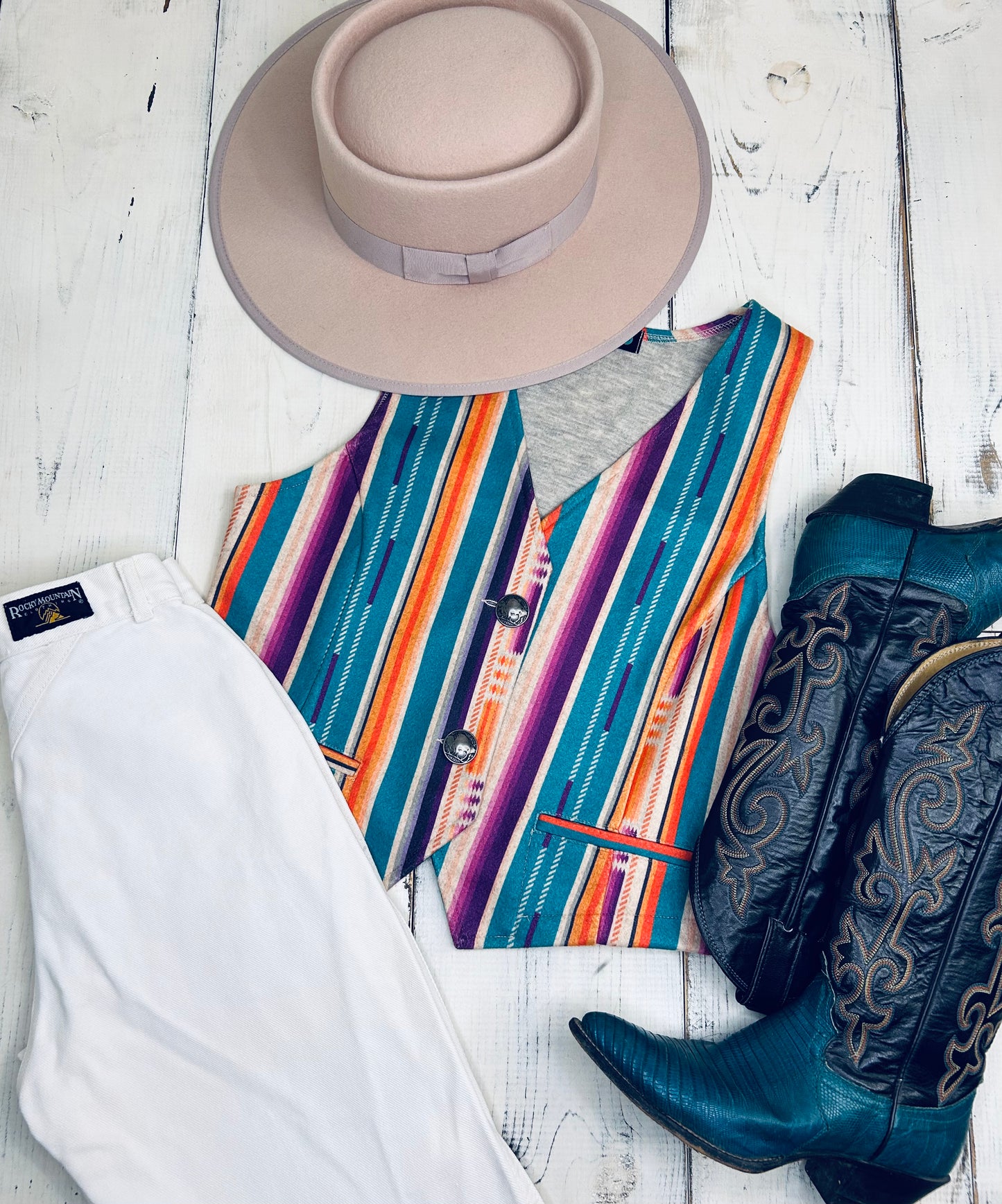 Serape Button Down Vest