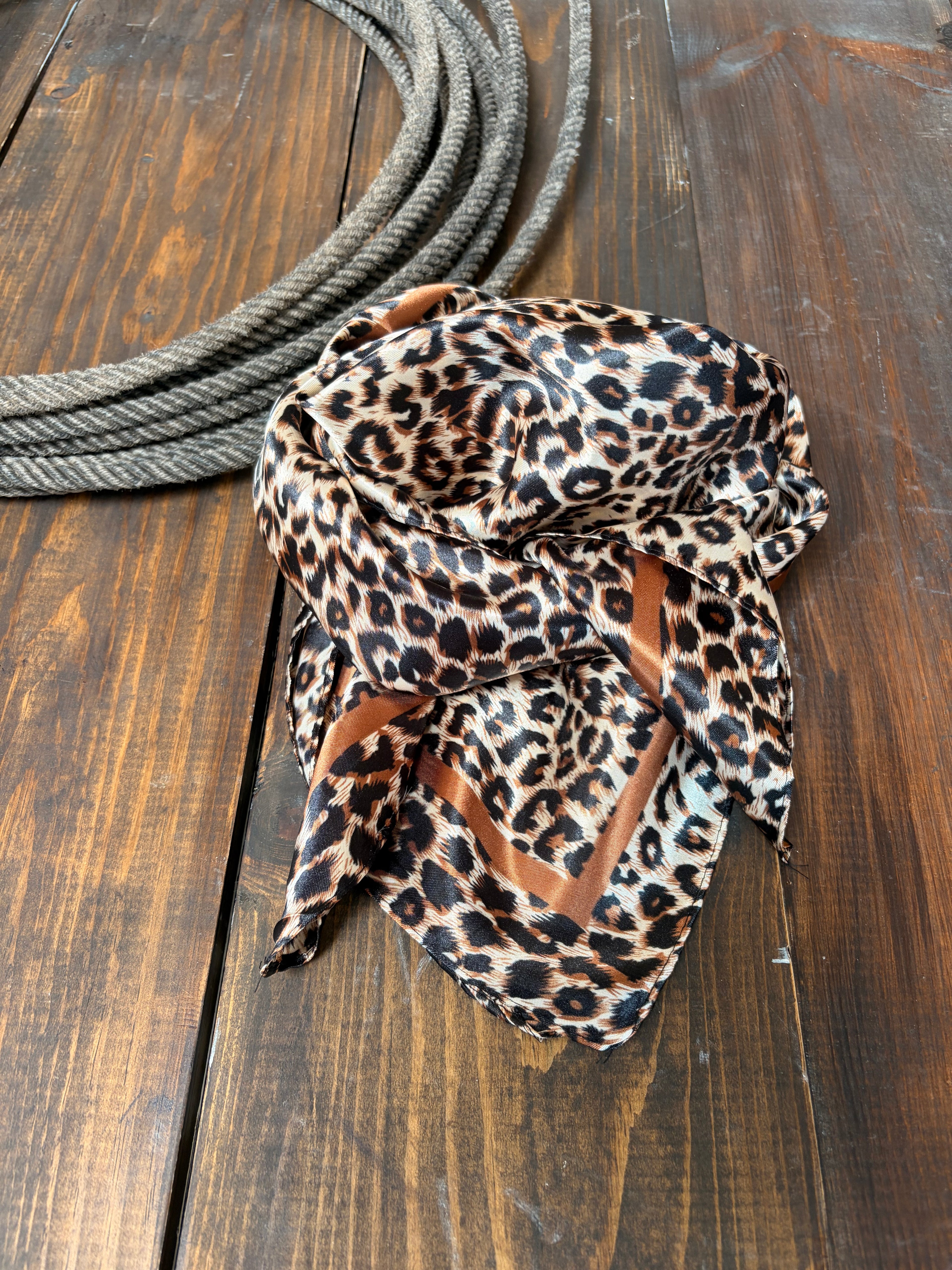 Tan leopard - wild rag