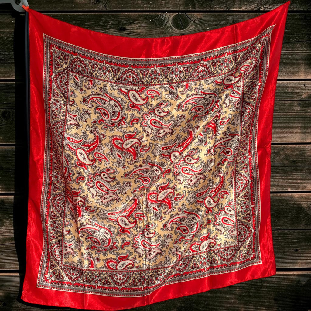 Red paisleys - wild rag