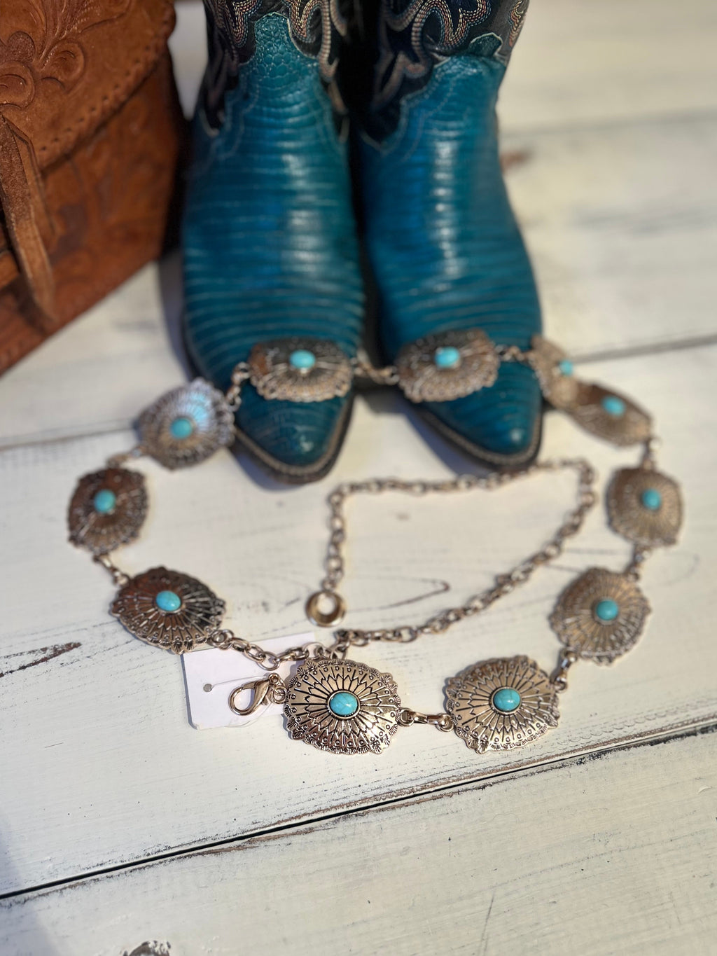 Turquoise glam - concho belt