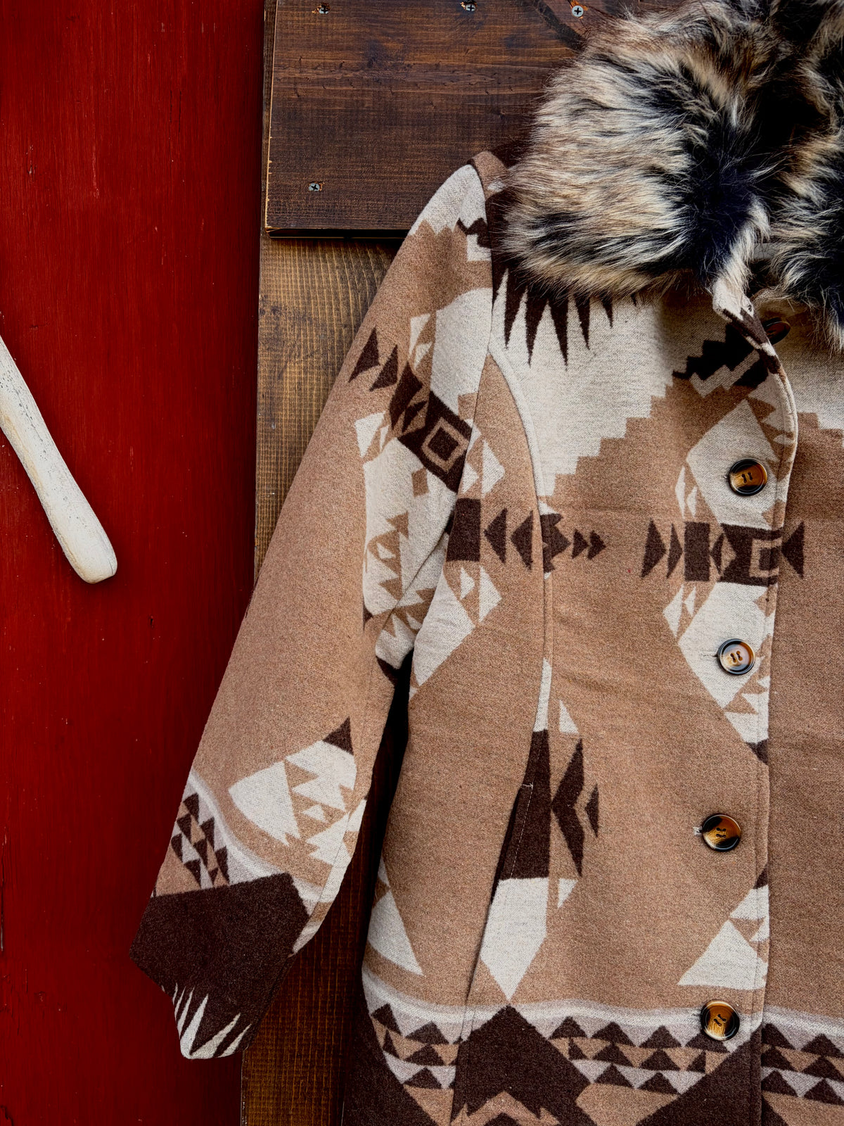 The western belle faux fur dress coat