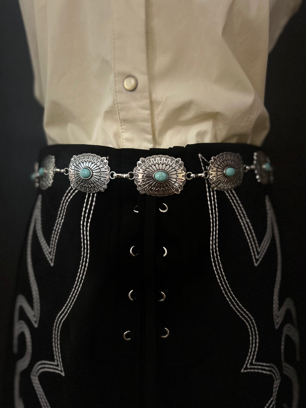 Turquoise glam - concho belt