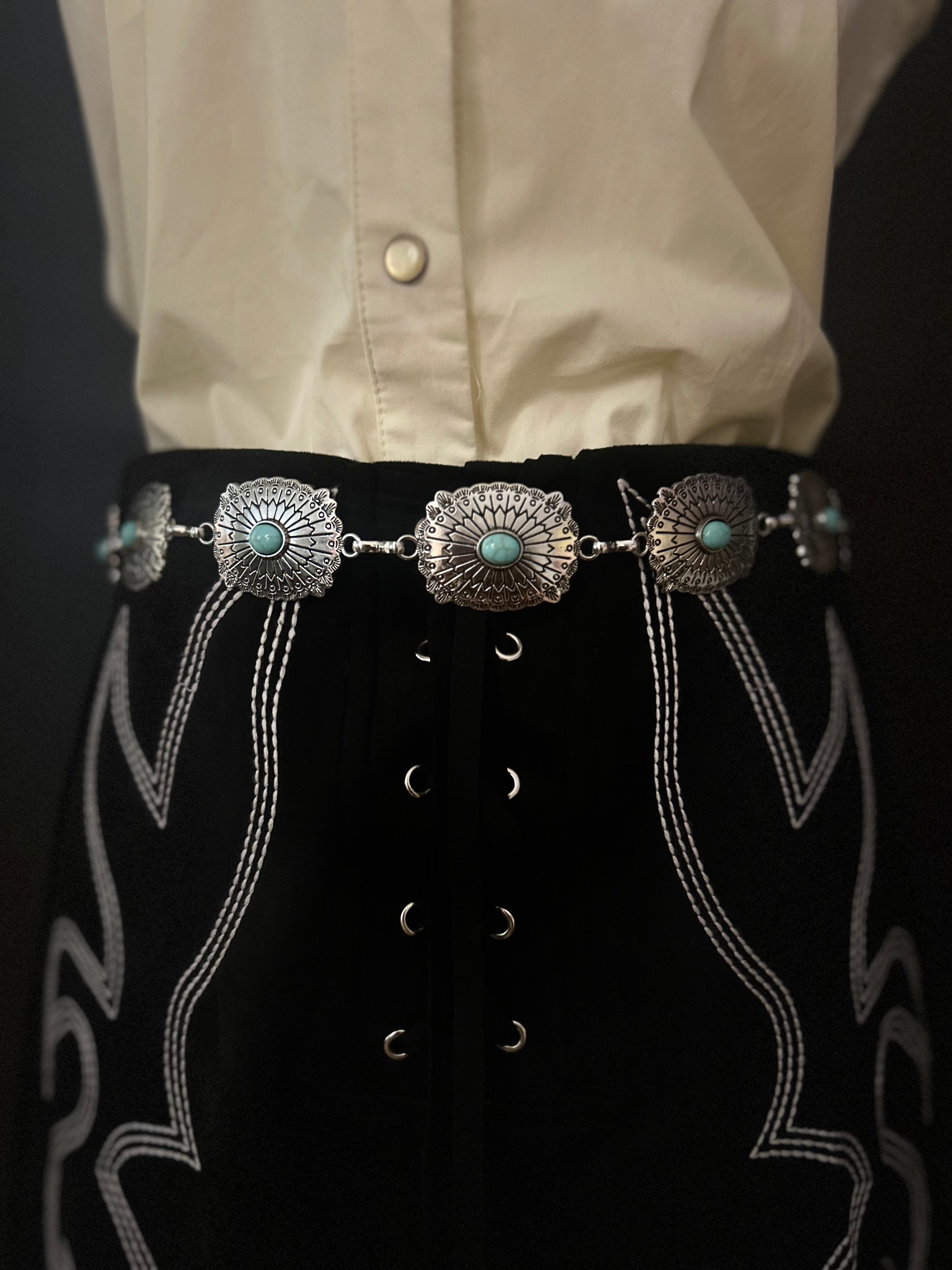 Turquoise glam - concho belt