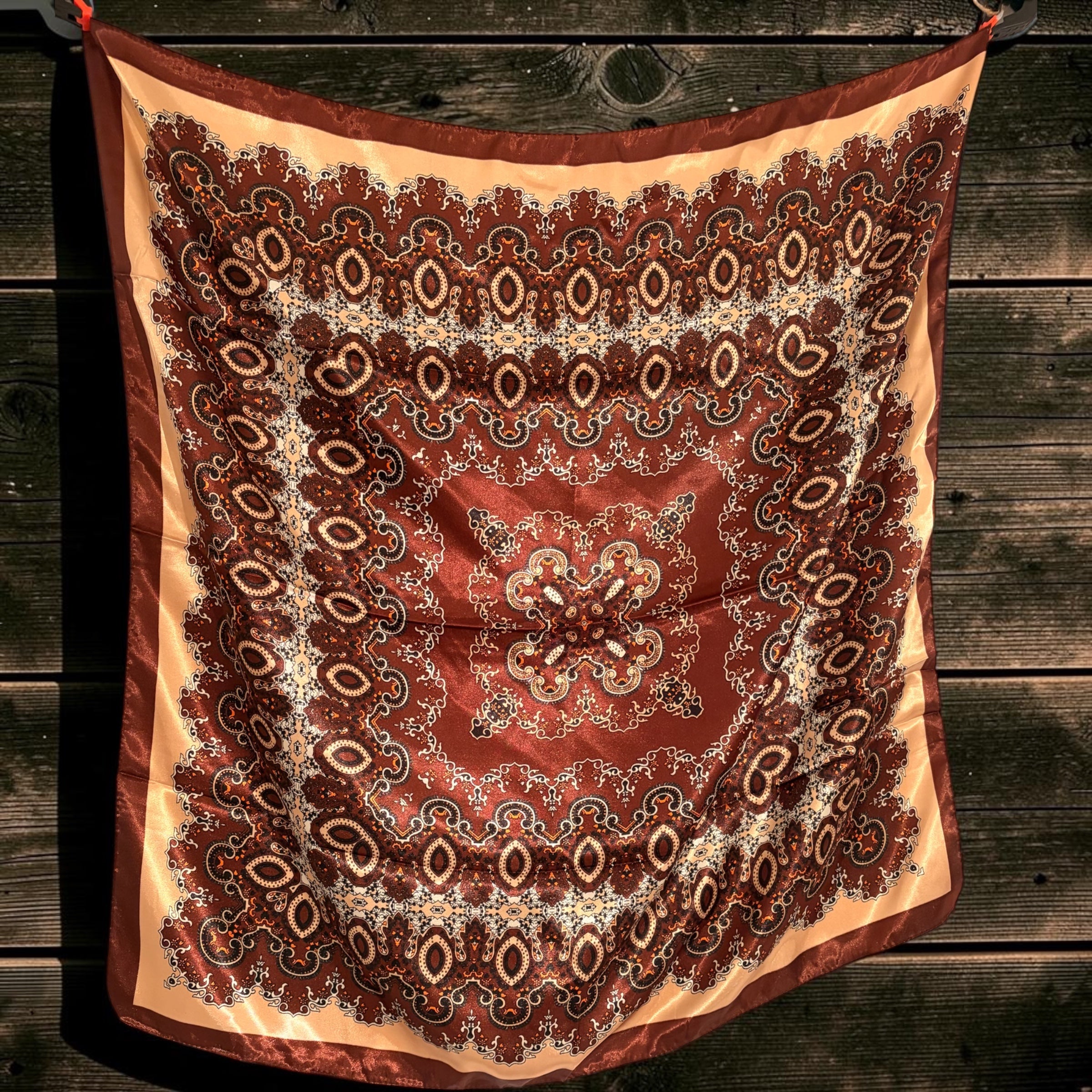 Brown and tan paisley - wild rag prints