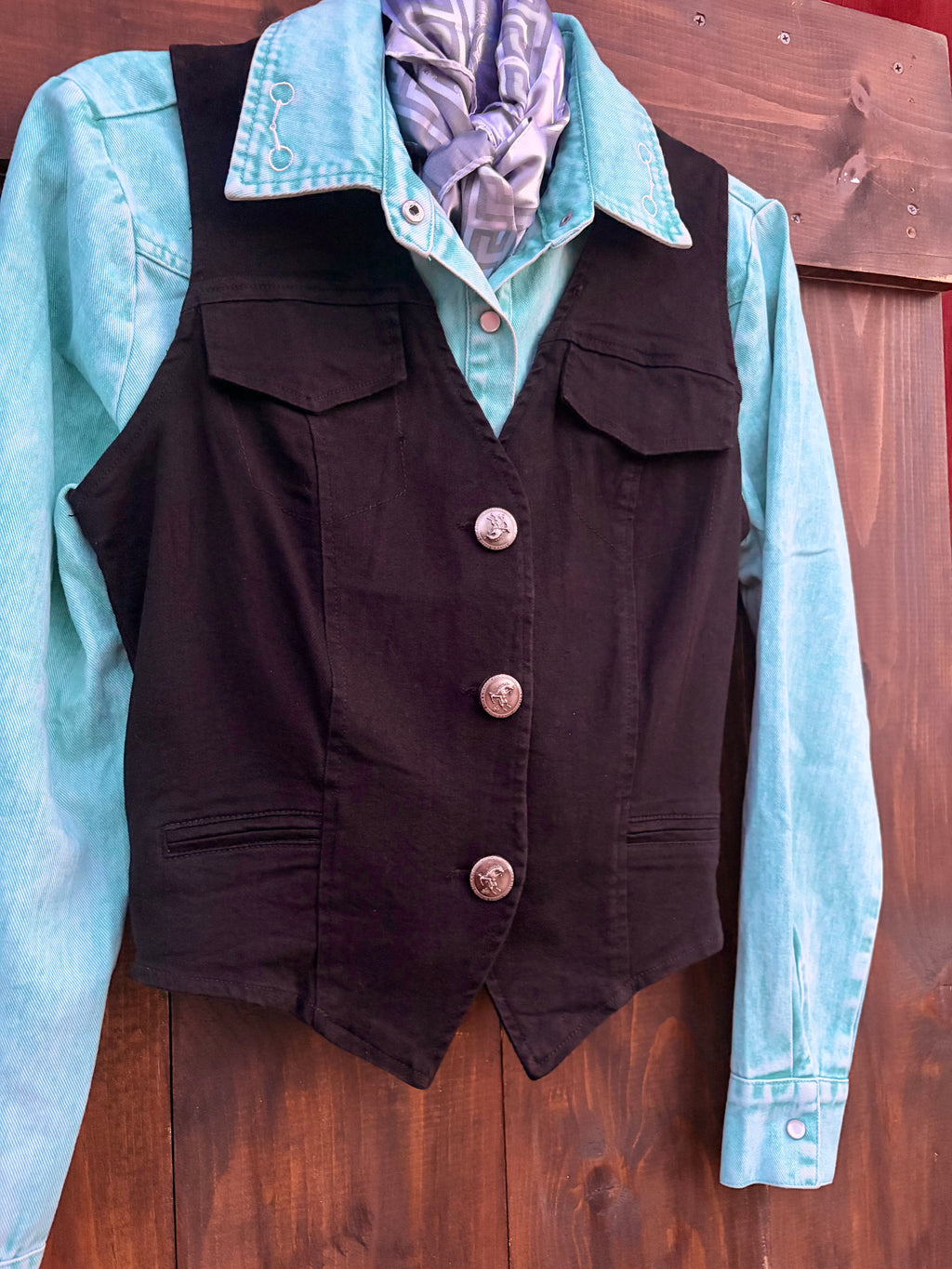 Denim adjustable vest