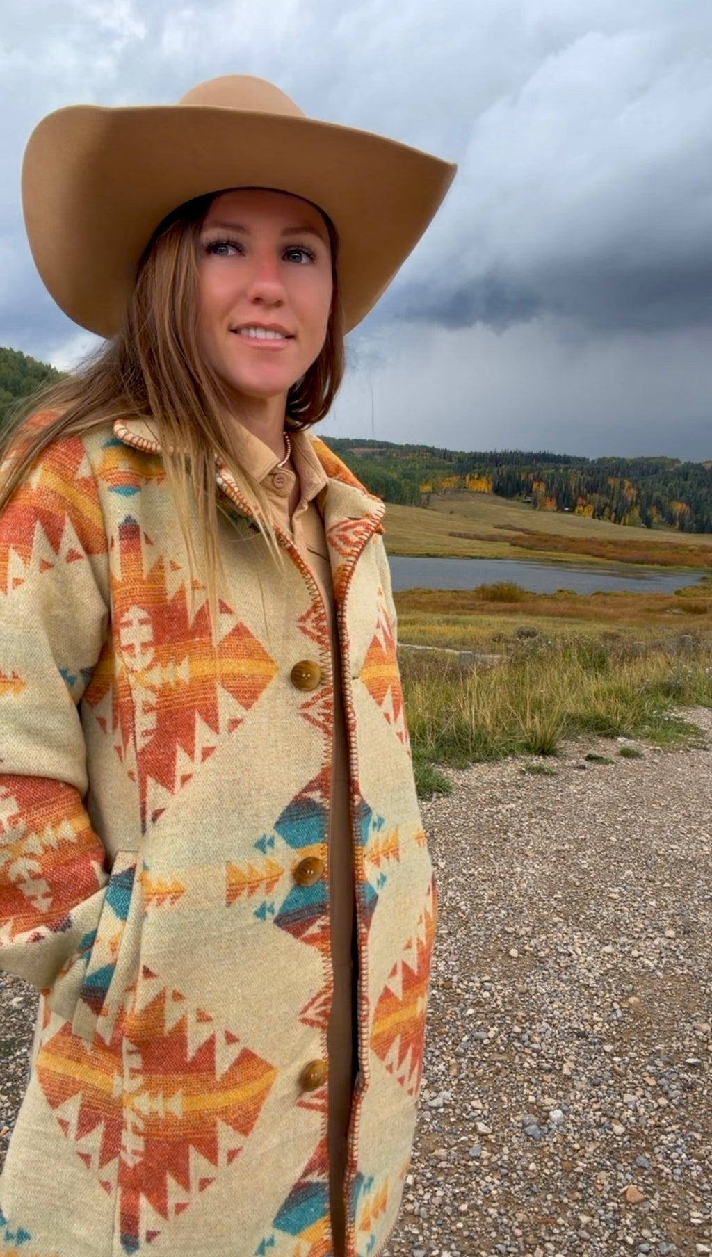 Autumn trails - southwestern dress coat