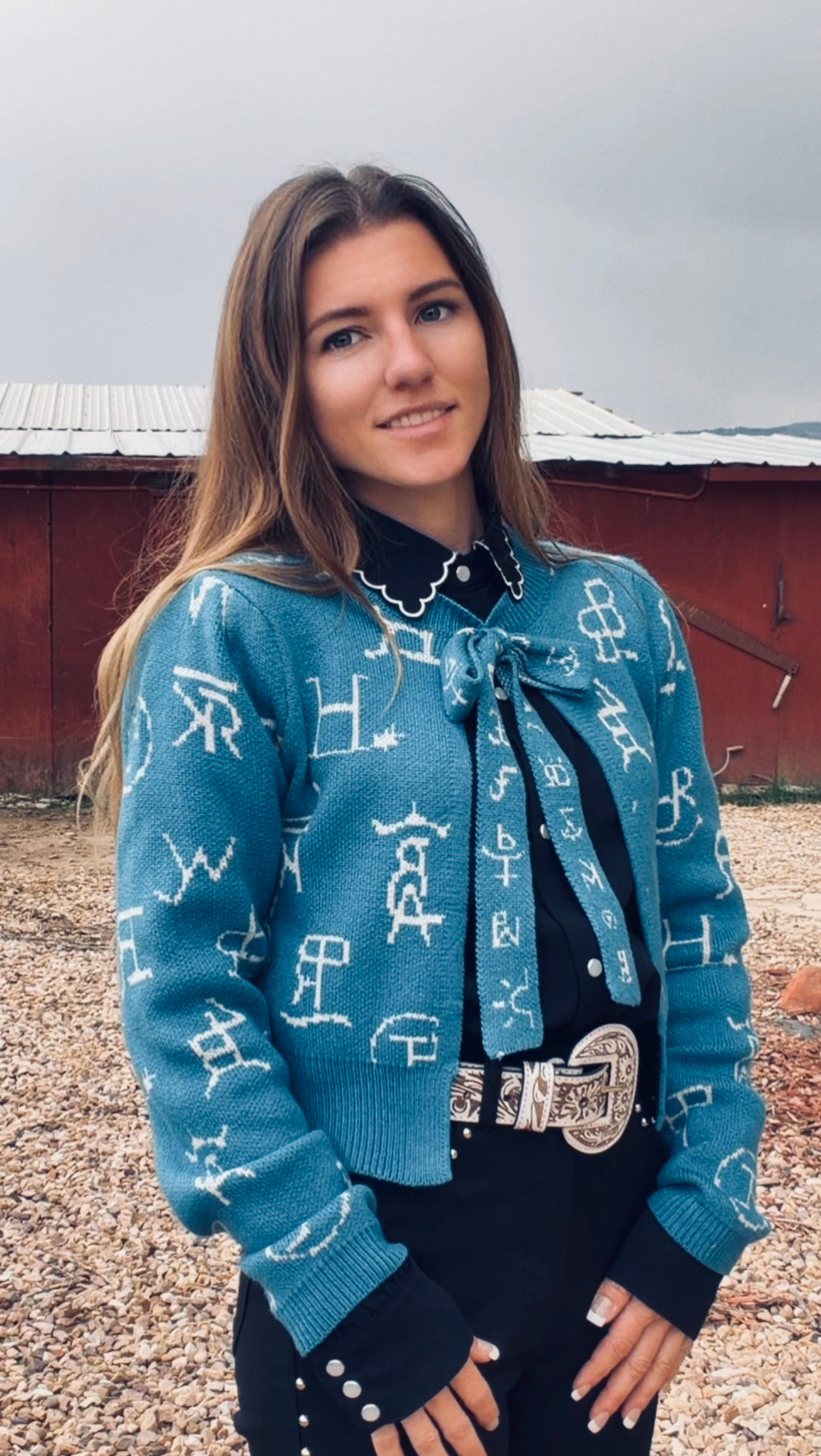 The cattle brand knit cardigan