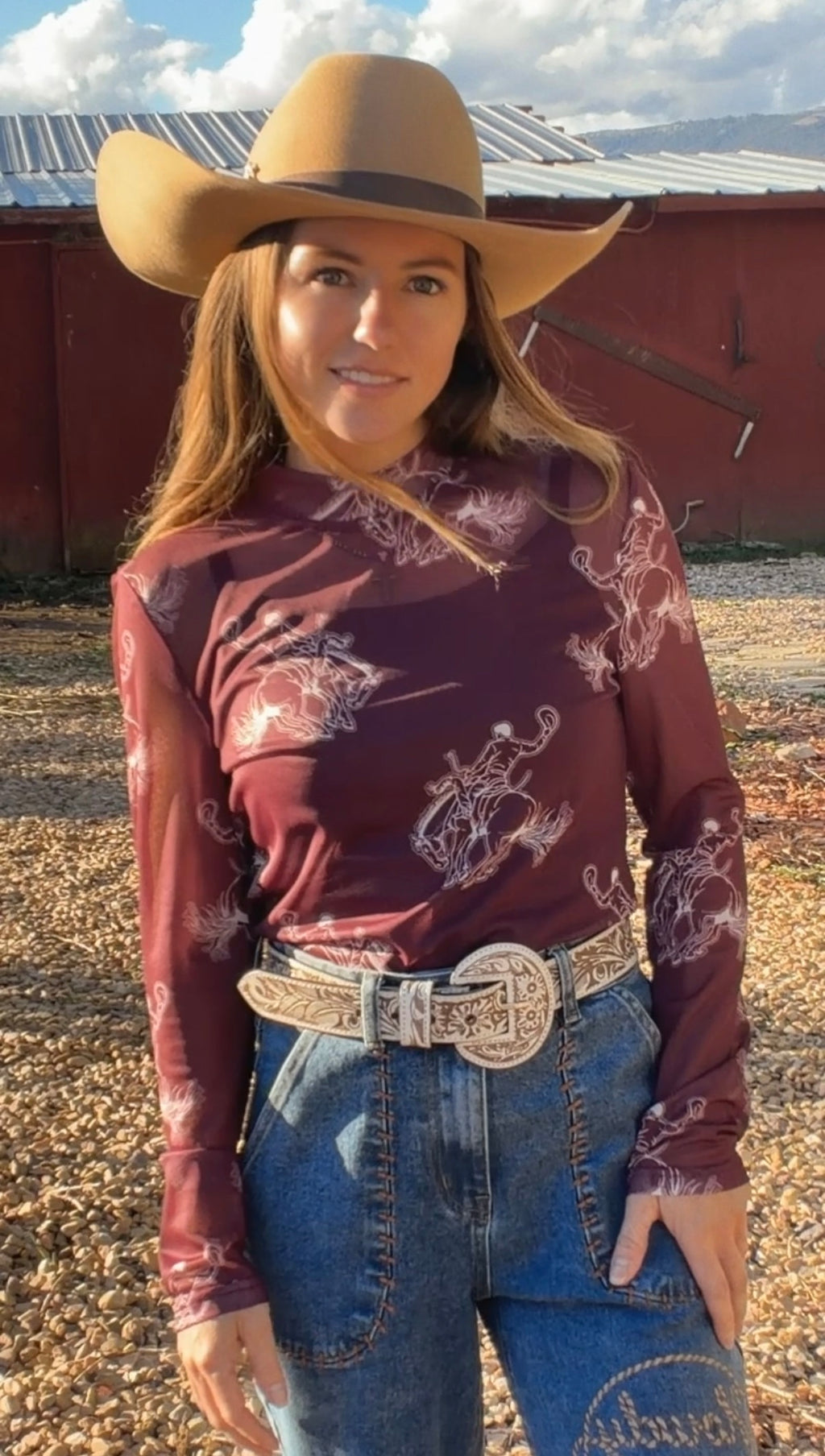 The Bronc babe mesh top