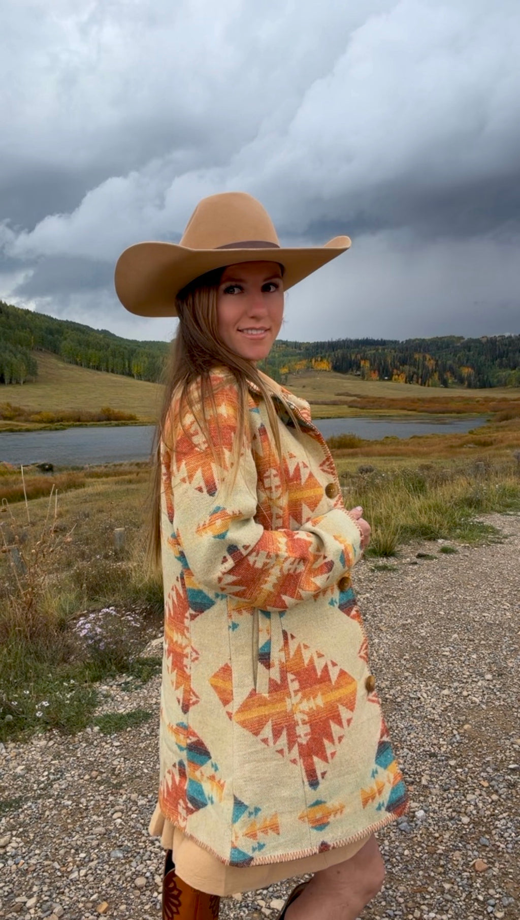 Autumn trails - southwestern dress coat