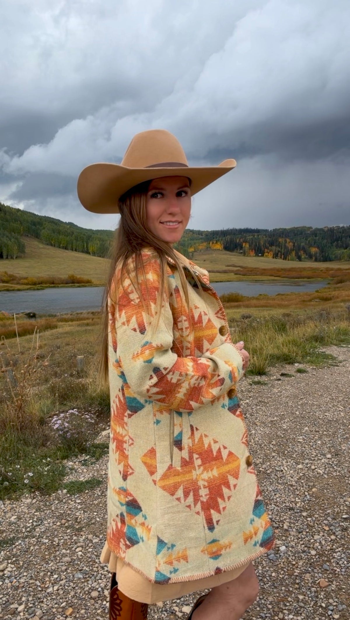 Autumn trails - southwestern dress coat