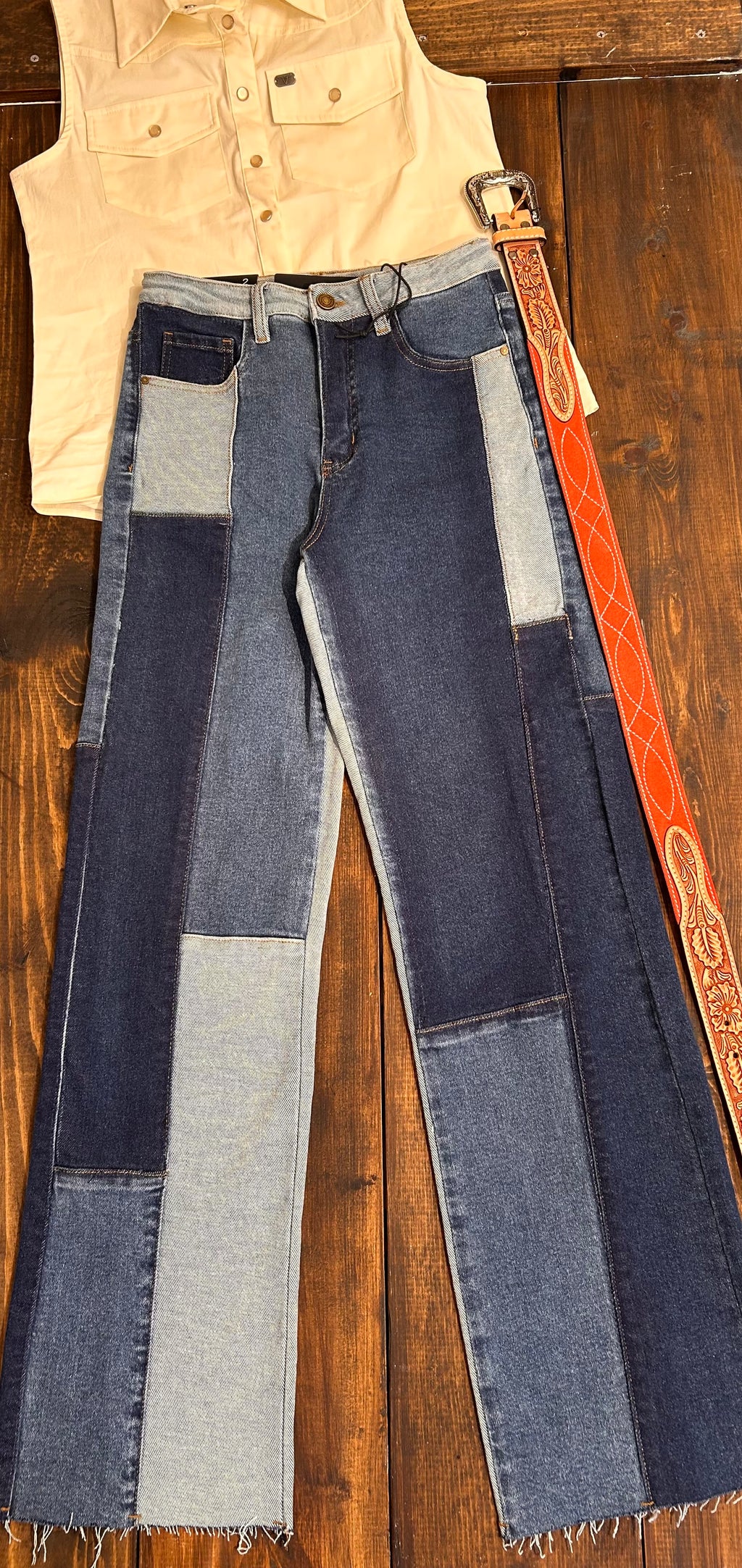 Patched up - denim jeans