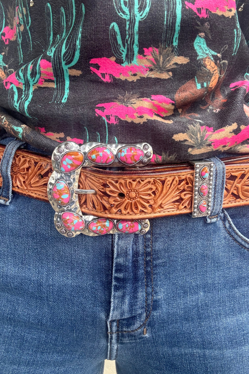 Buckle Up Belt Buckle - Pink