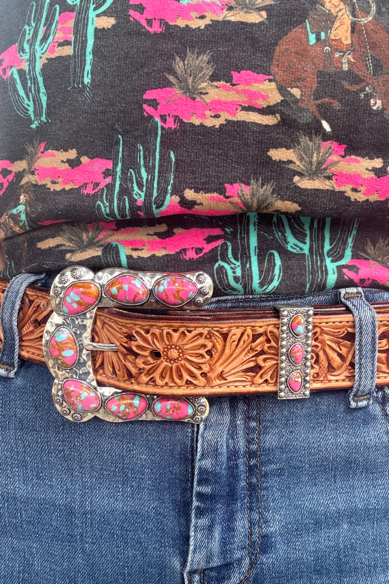 Buckle Up Belt Buckle - Pink