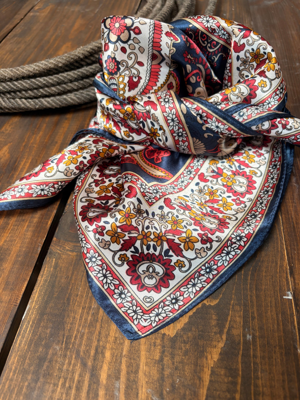 Maroon/blue fall paisleys - wild rag
