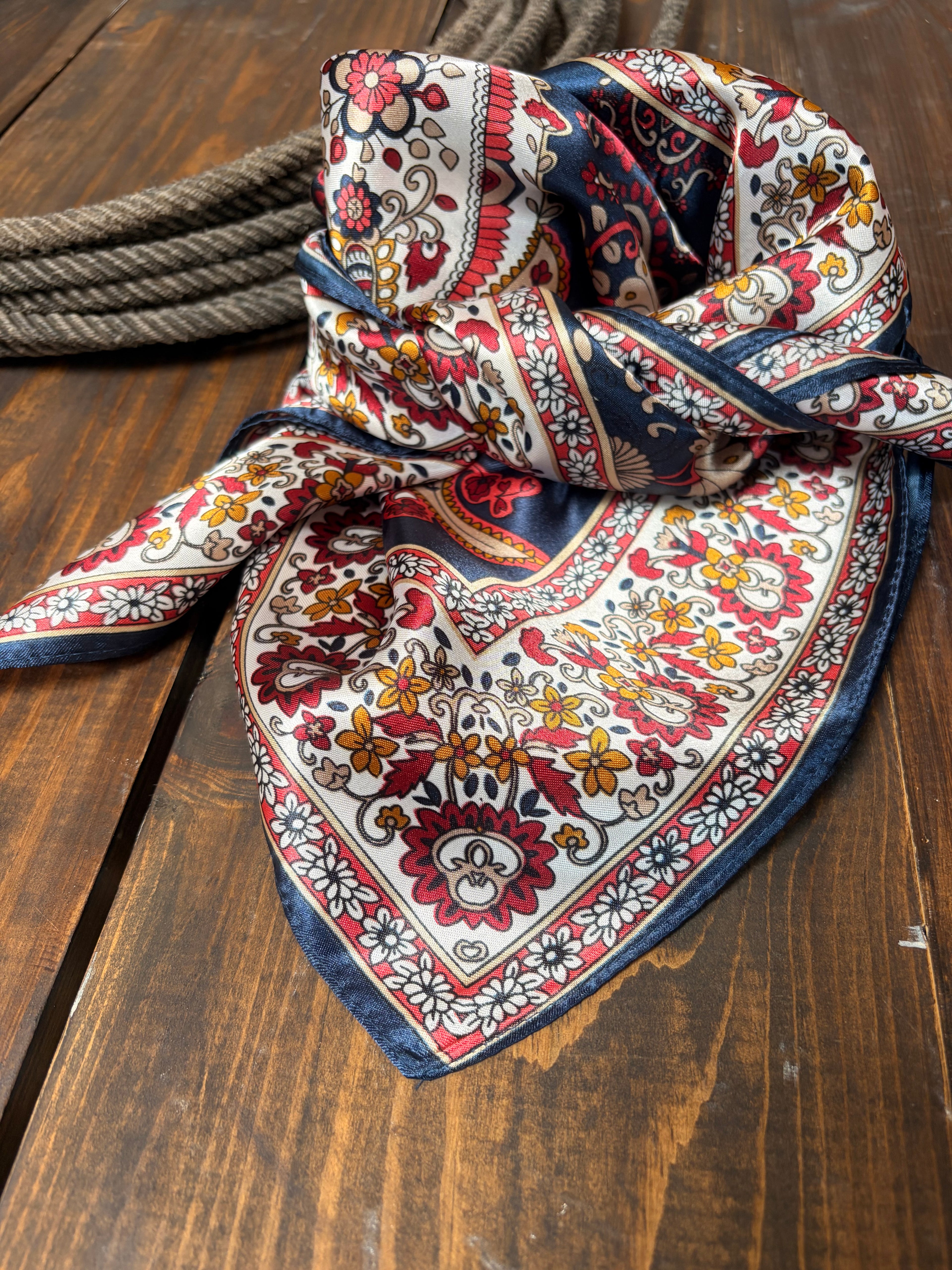 Maroon/blue fall paisleys - wild rag