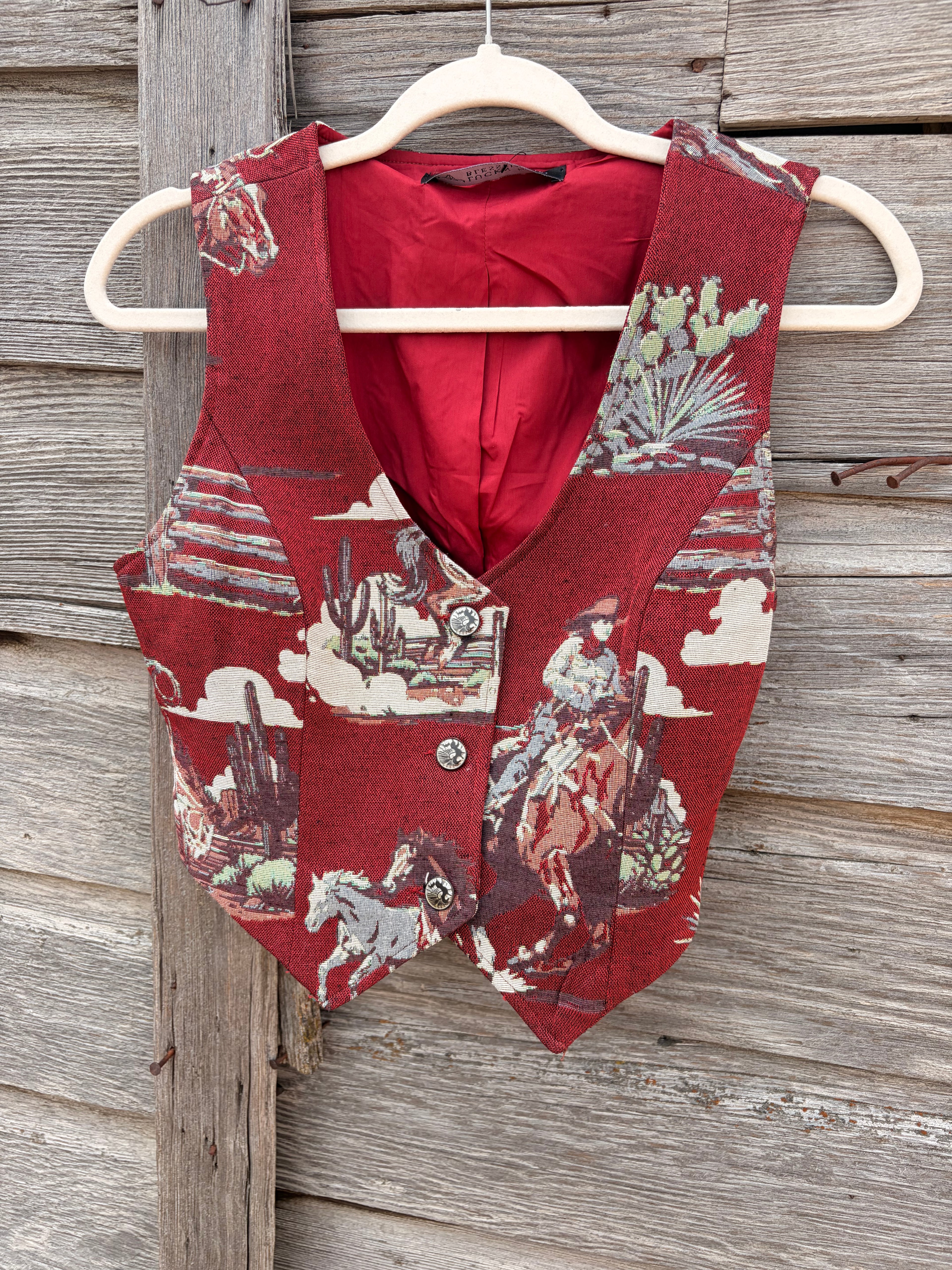 The American cowgirl tapestry vest