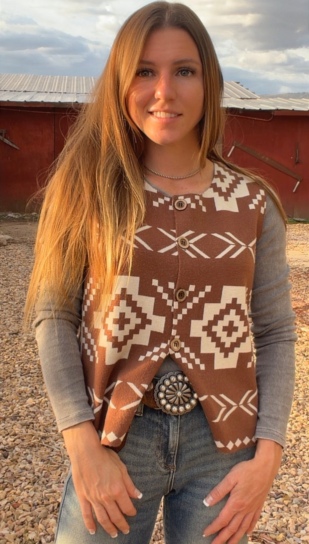 The desert rose - Aztec sweater  vest