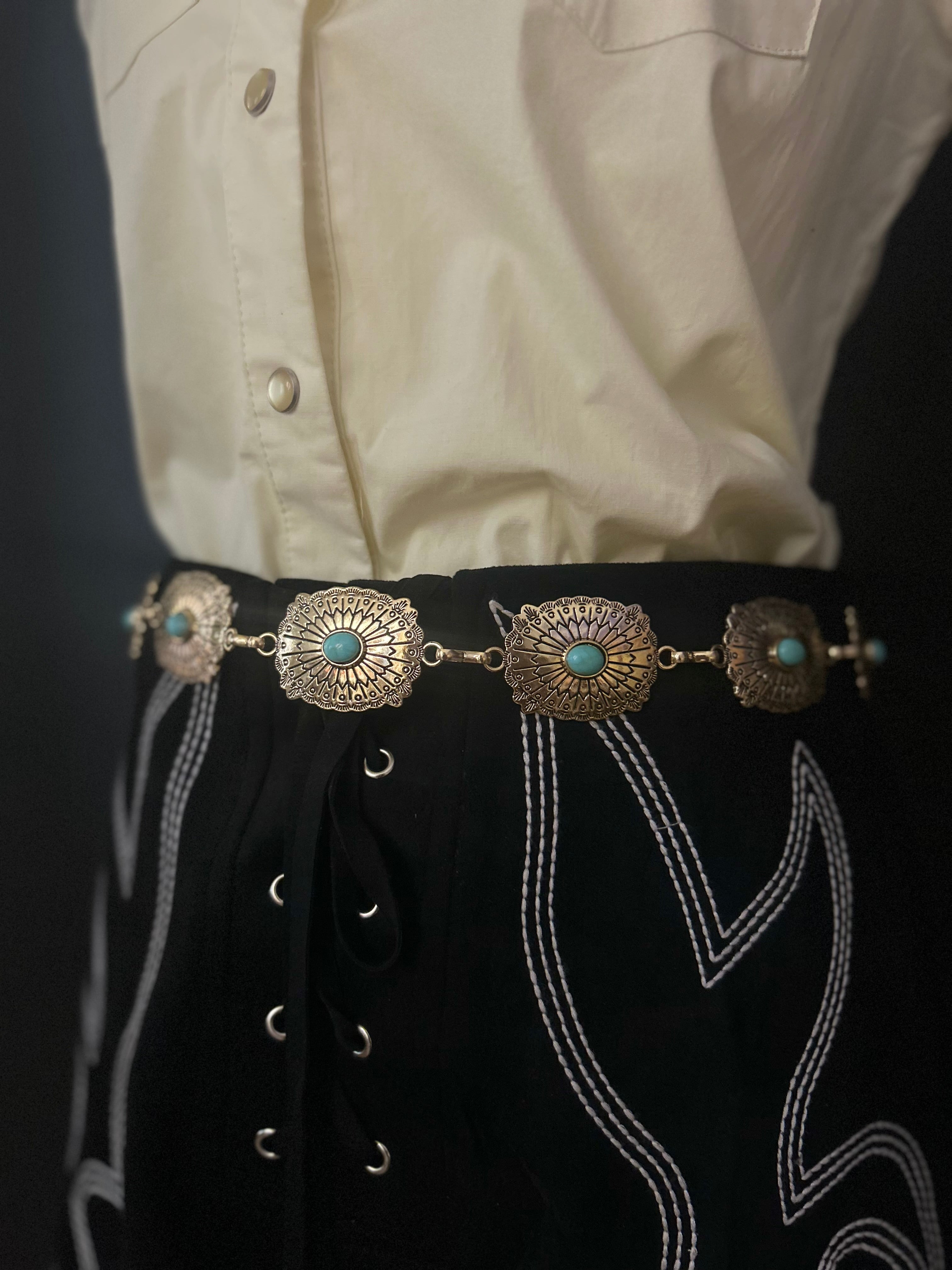 Turquoise glam - concho belt