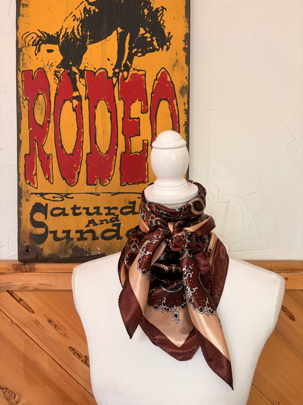Brown and tan paisley - wild rag prints