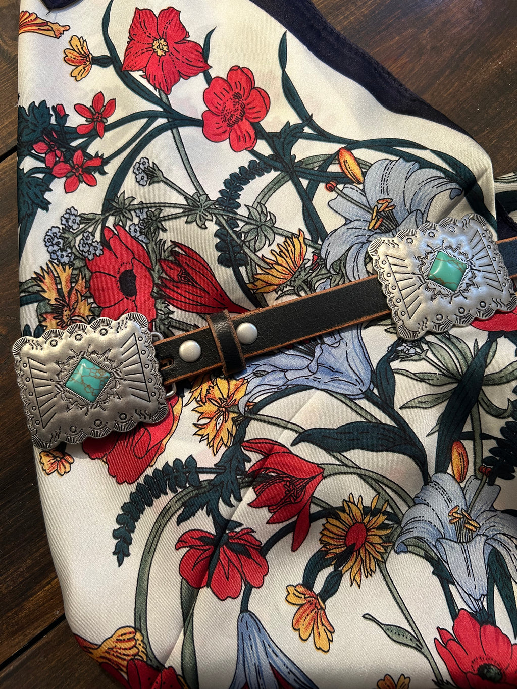The rodeo rose - genuine leather belt