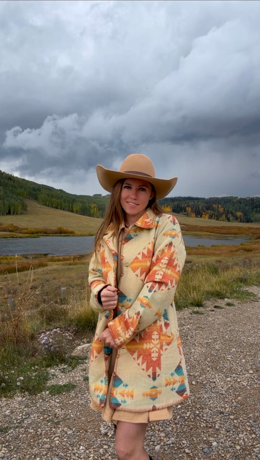 Autumn trails - southwestern dress coat