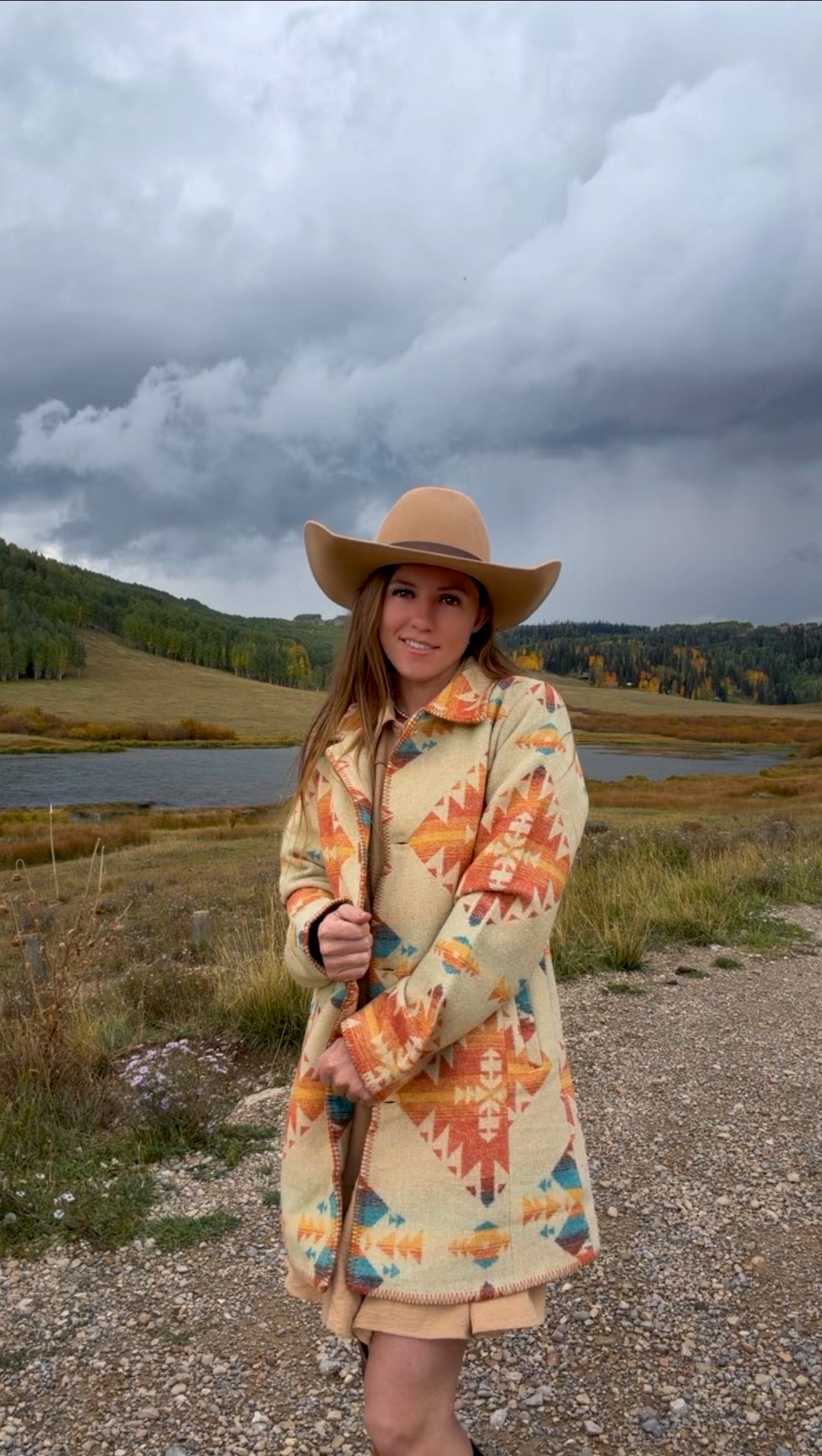 Autumn trails - southwestern dress coat