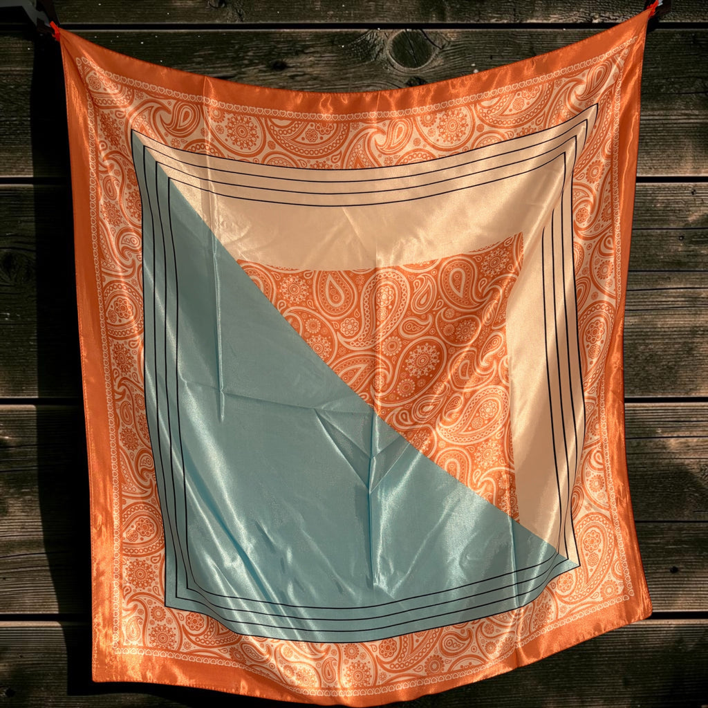 Teal/peach dual style - wild rag