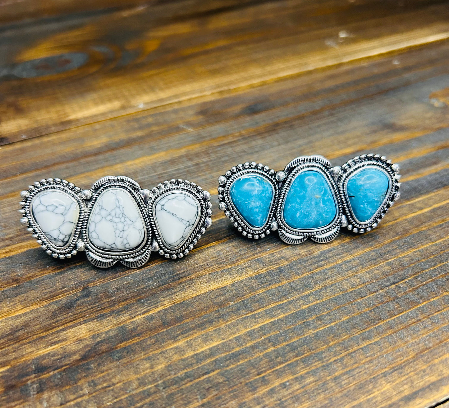 Triple Stone Cuff Ring