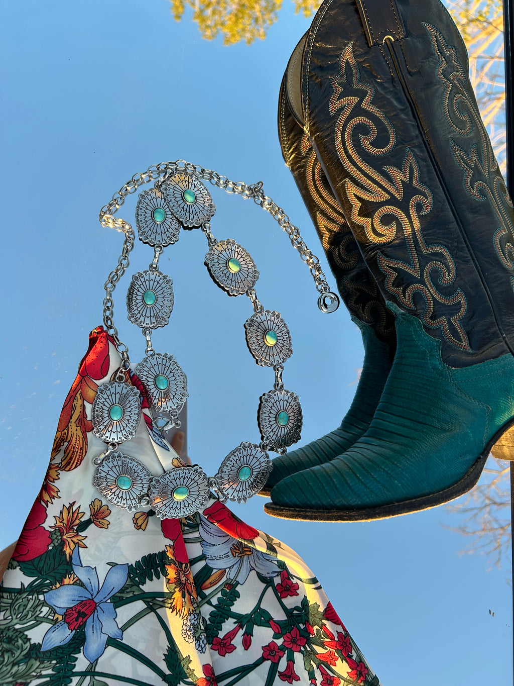 Turquoise glam - concho belt