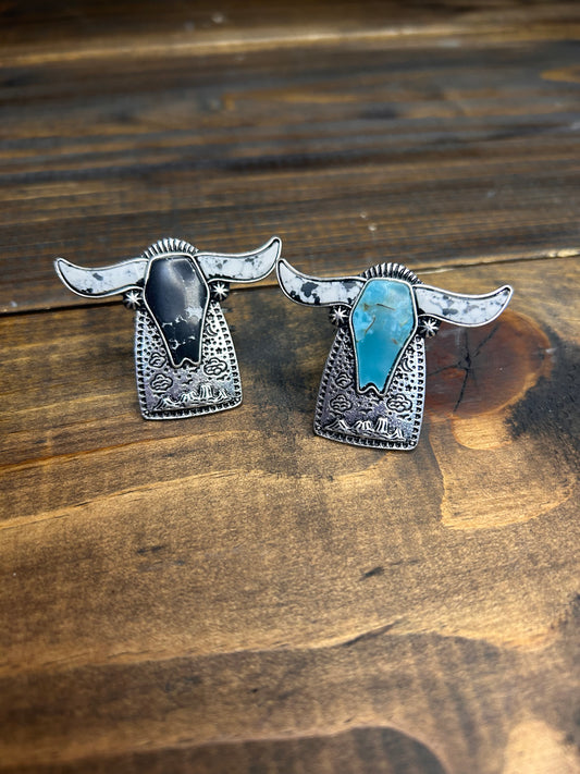 Long Horn multicolor ring