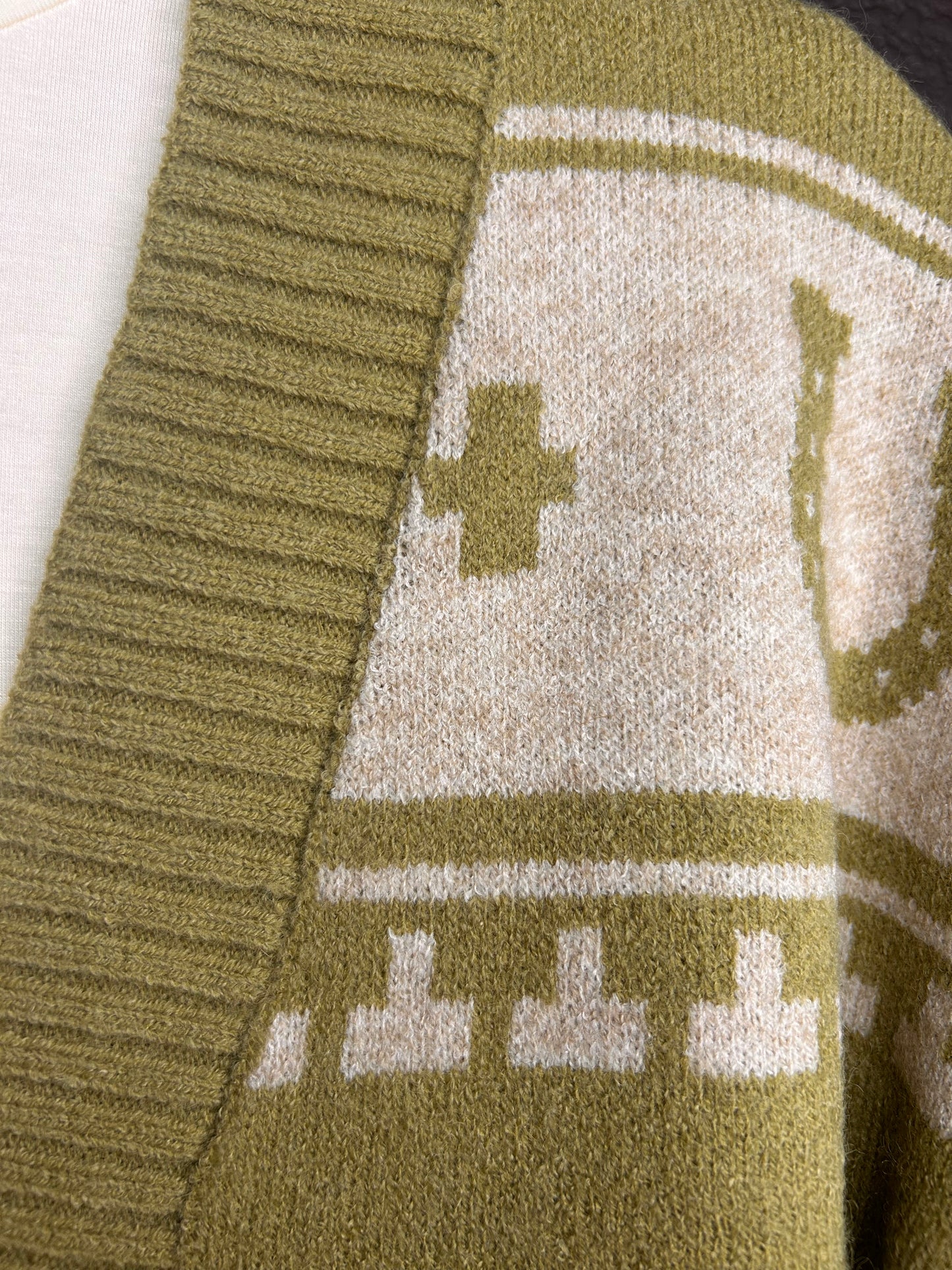 Oversized western graphic cardigan