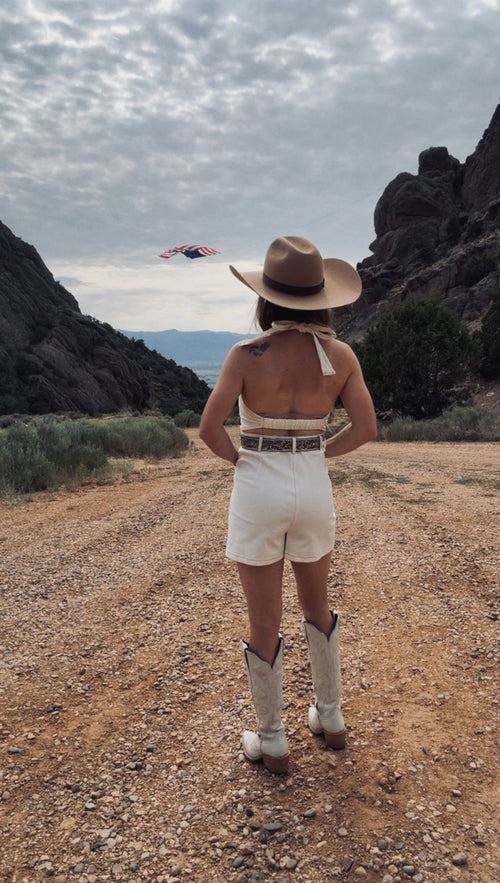 American Cowgirl halter Romper