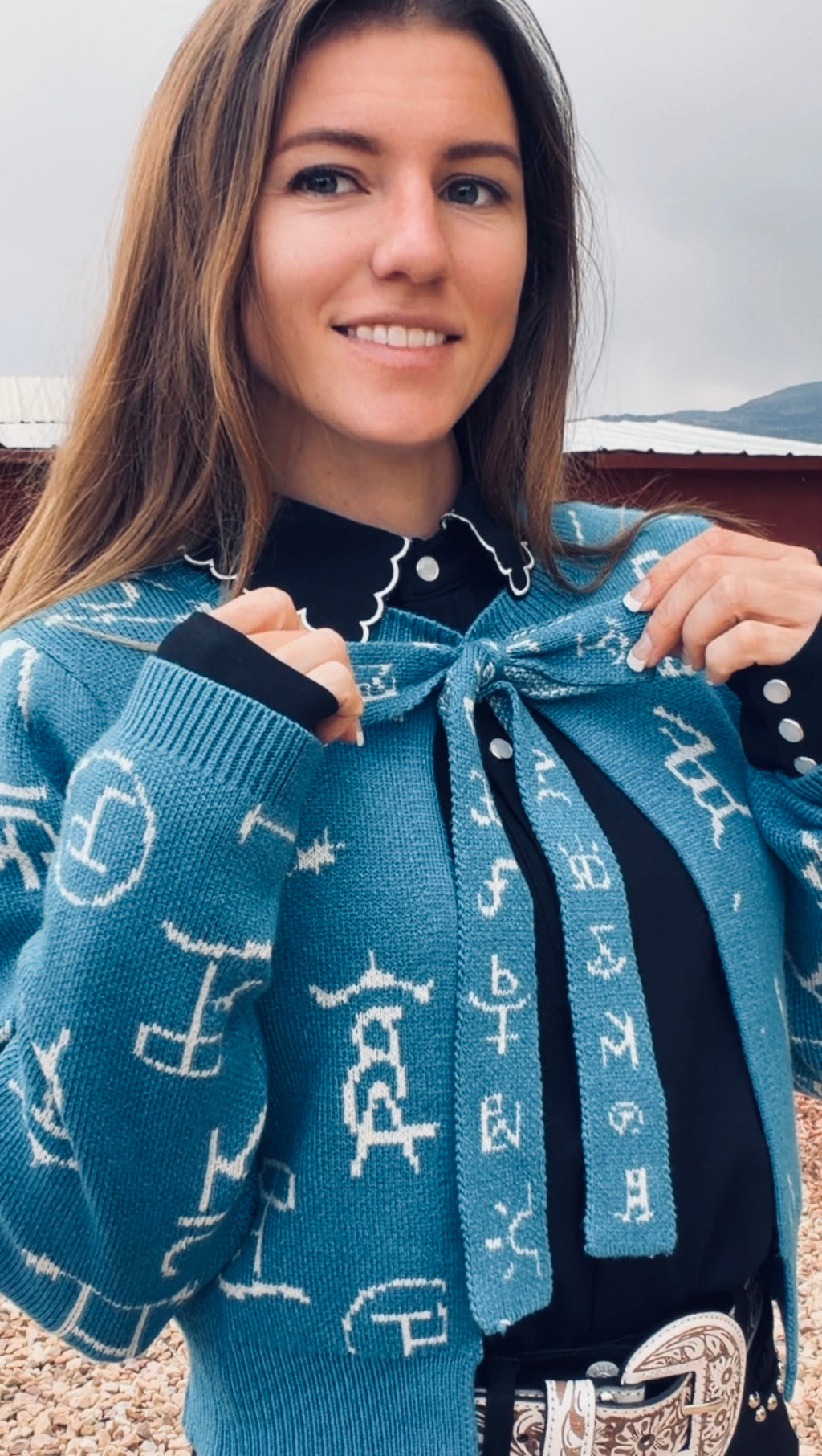 The cattle brand knit cardigan