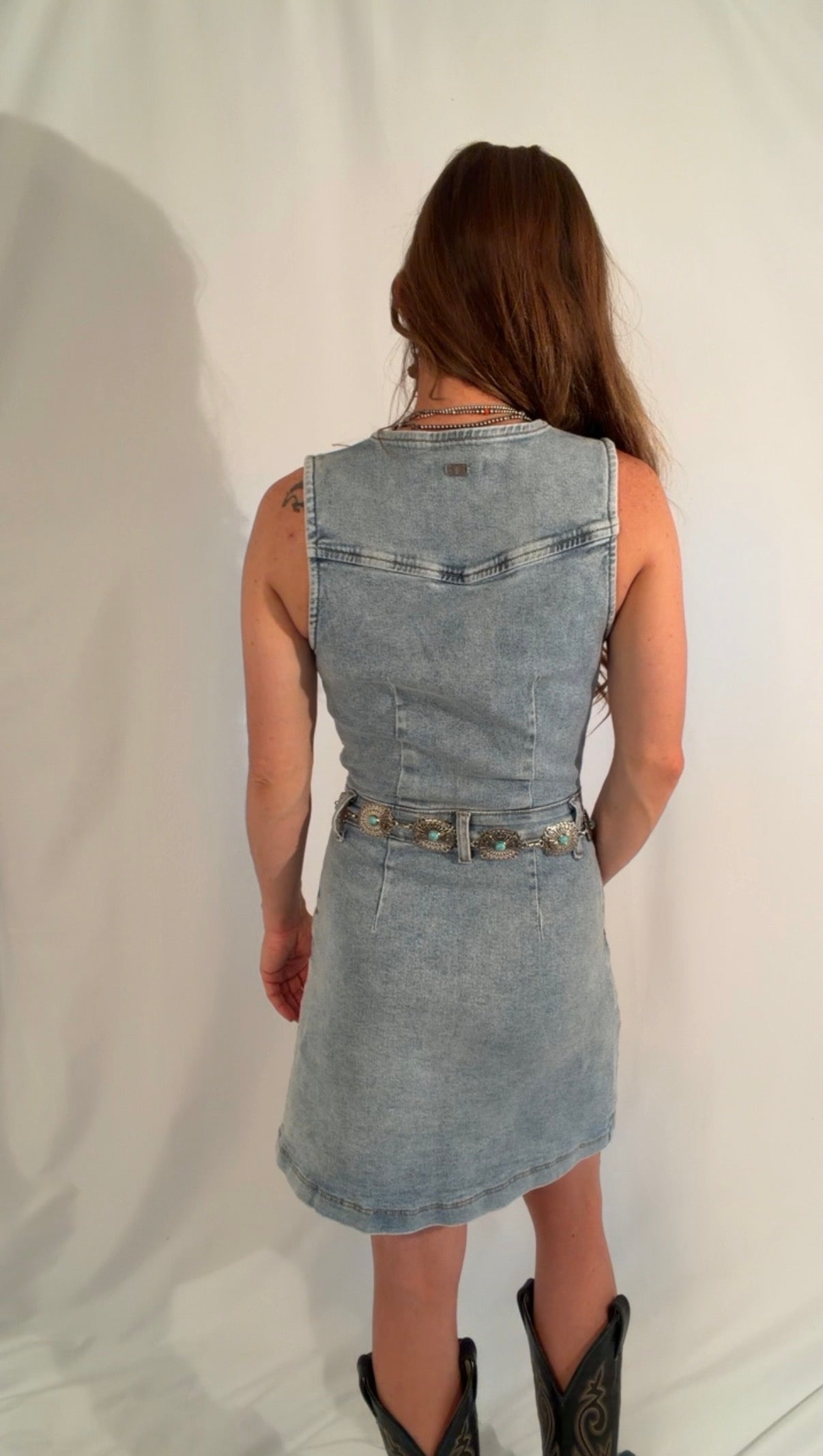 Bluebonnet denim - snap dress