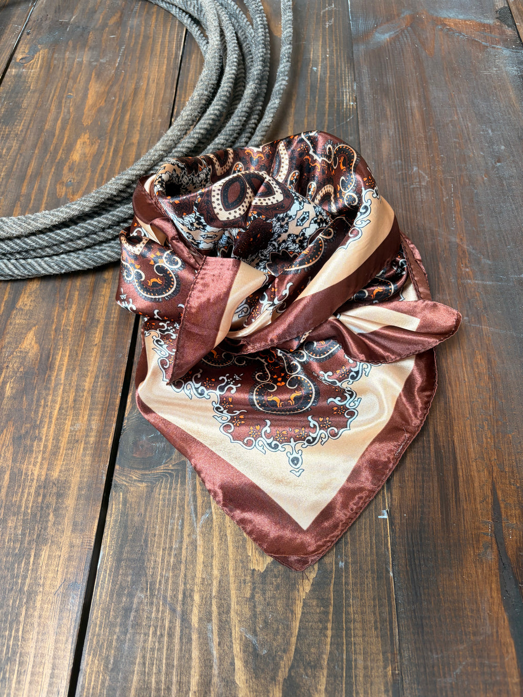 Brown and tan paisley - wild rag prints