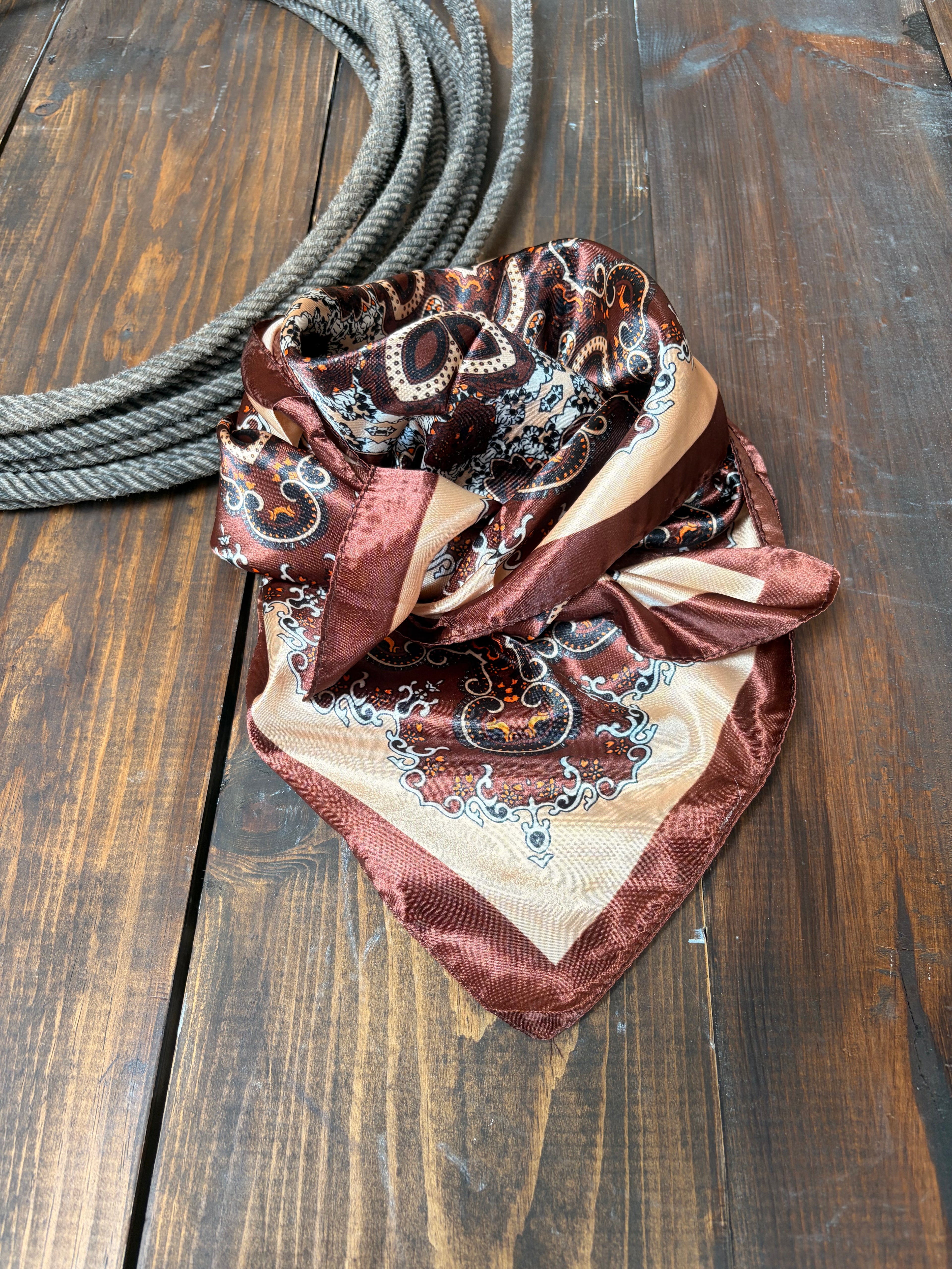 Brown and tan paisley - wild rag prints