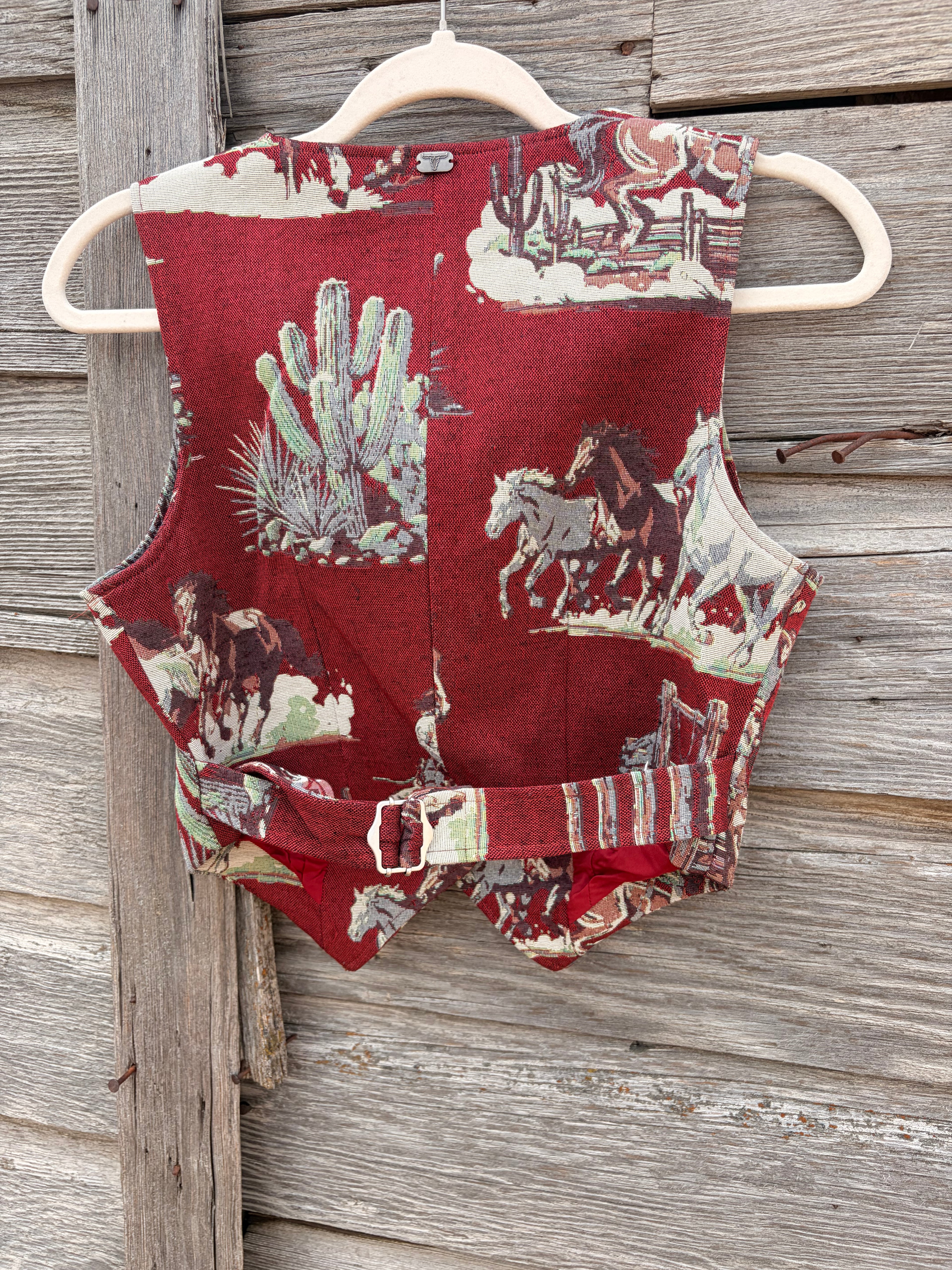The American cowgirl tapestry vest