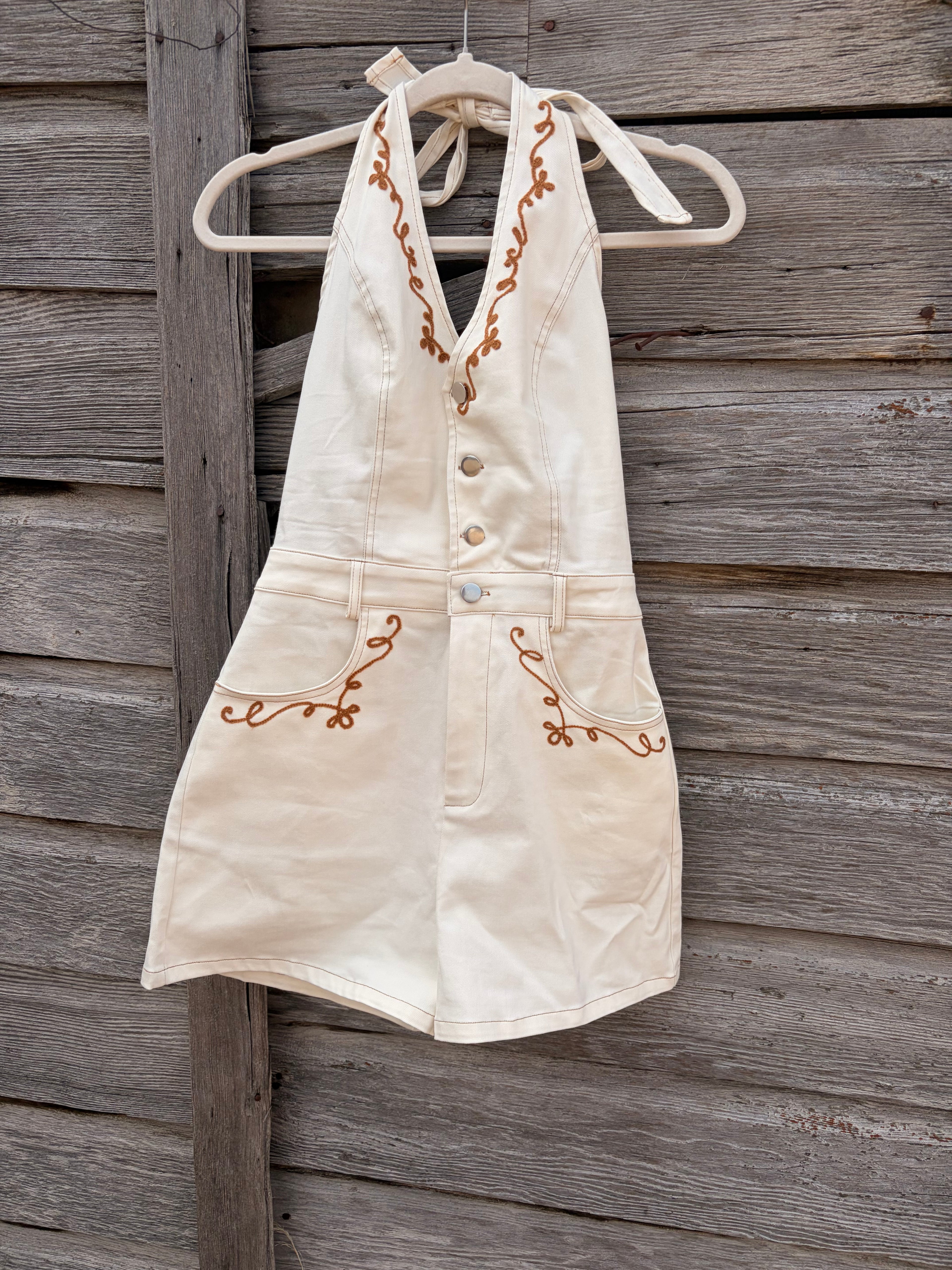 American Cowgirl halter Romper