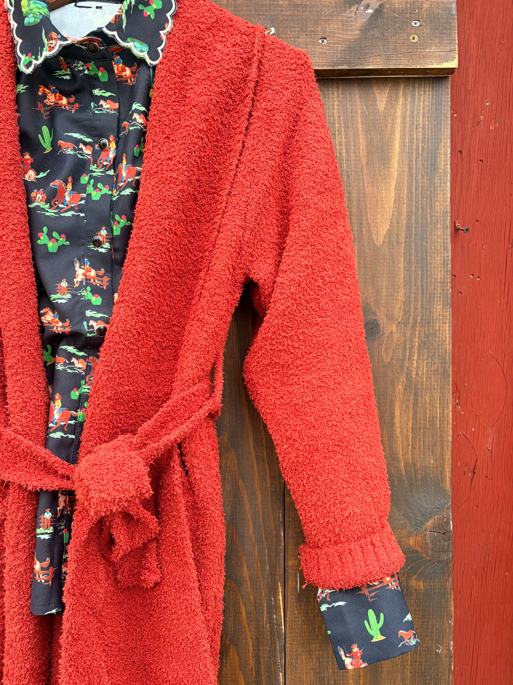 The rust wood cozy knit cardigan