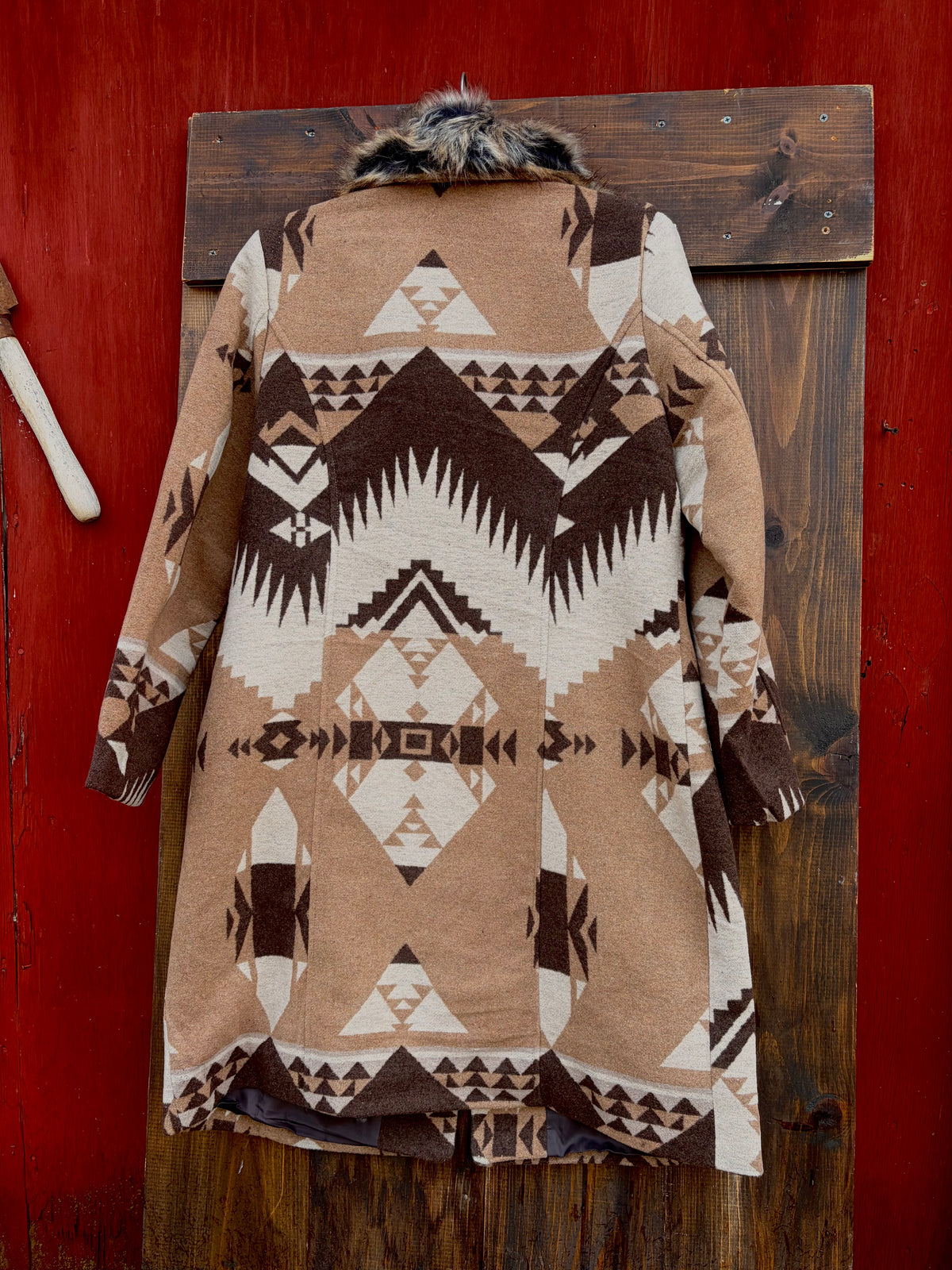 The western belle faux fur dress coat