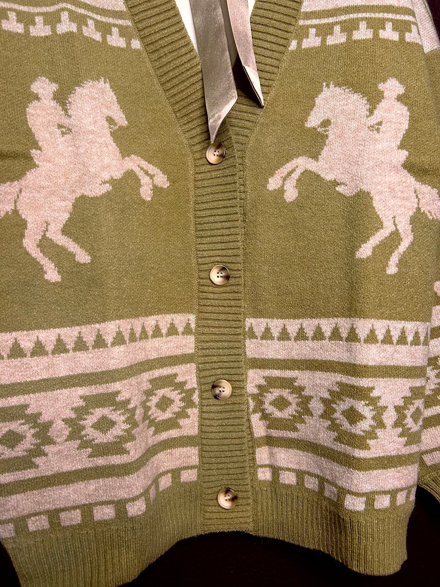 Oversized western graphic cardigan