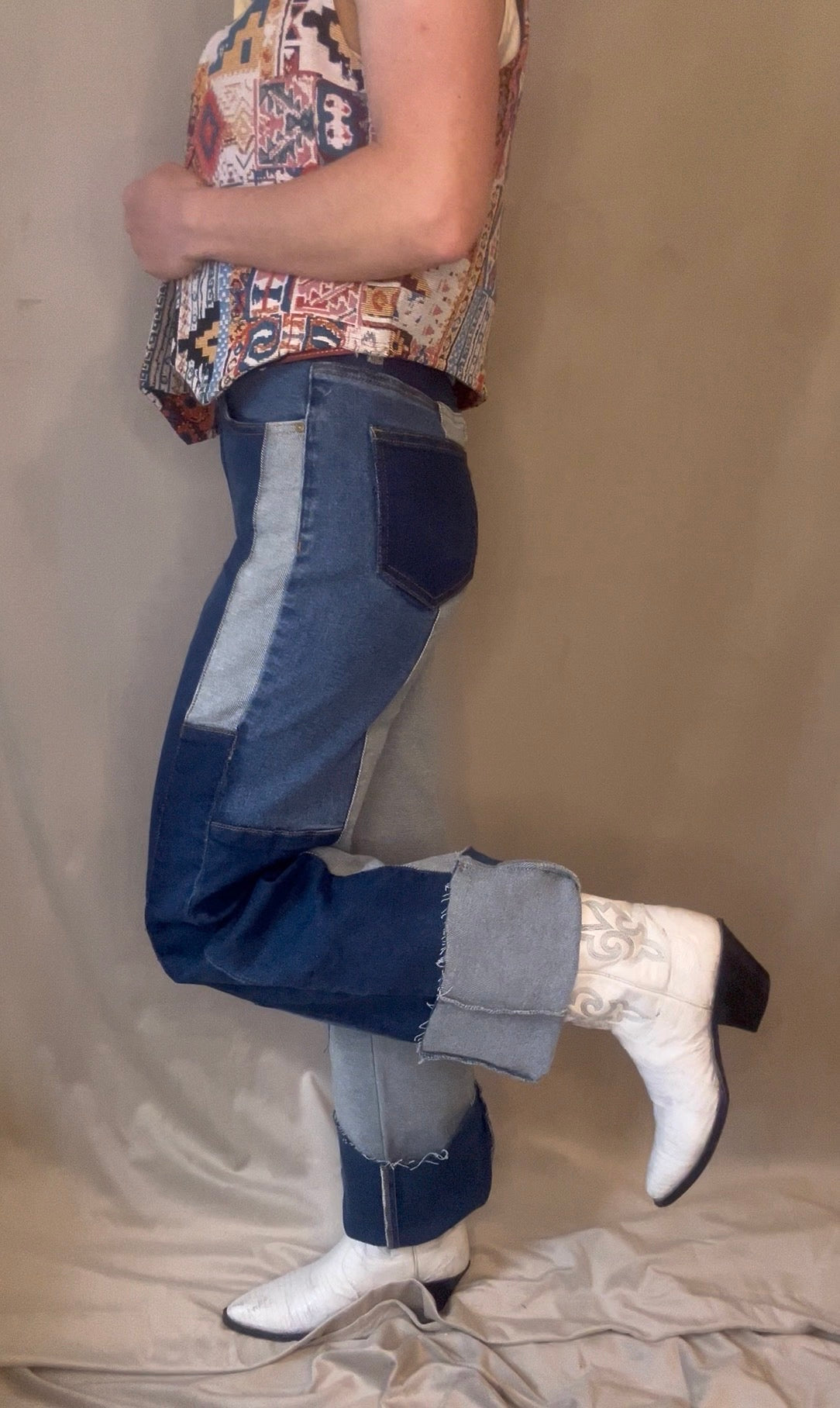Patched up - denim jeans