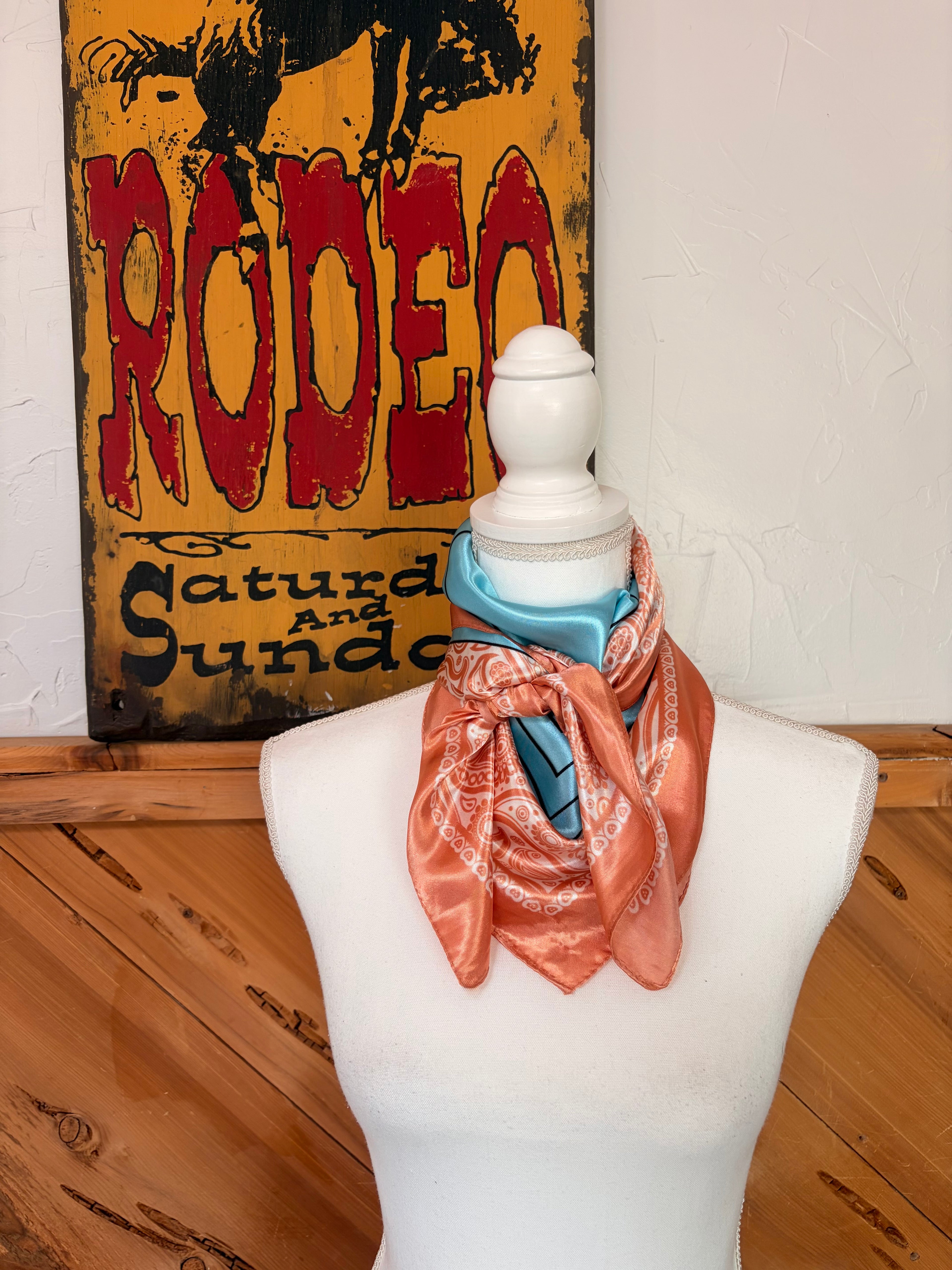 Teal/peach dual style - wild rag