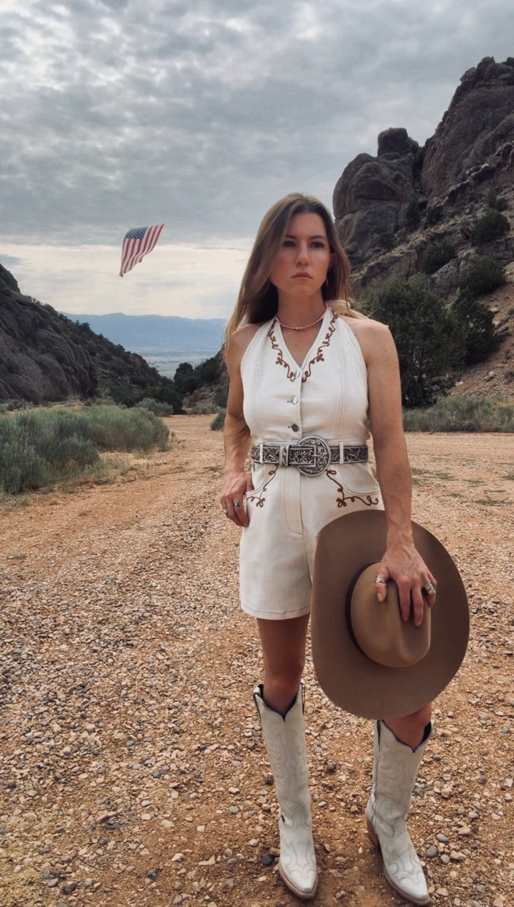 American Cowgirl halter Romper
