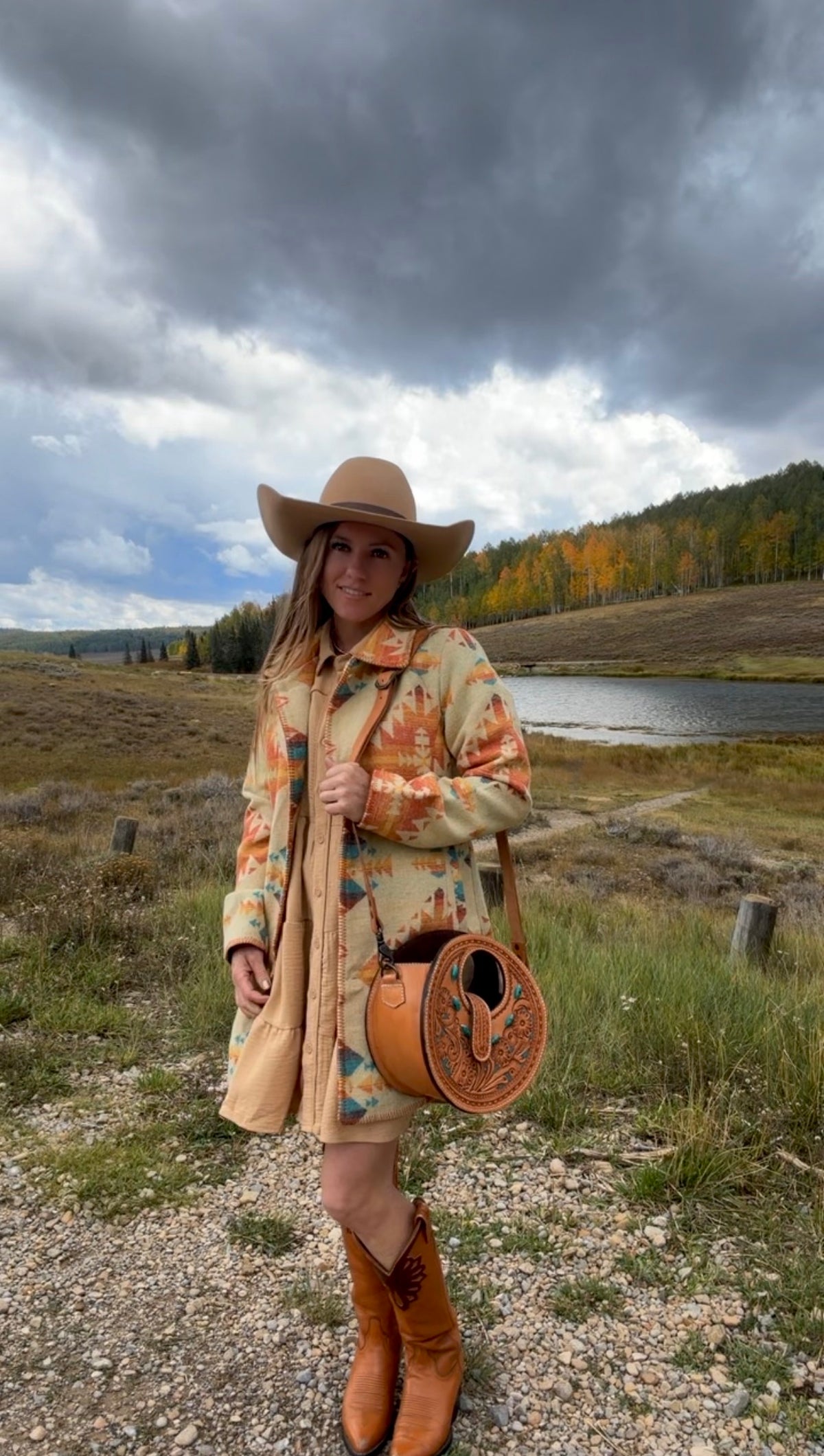 Autumn trails - southwestern dress coat
