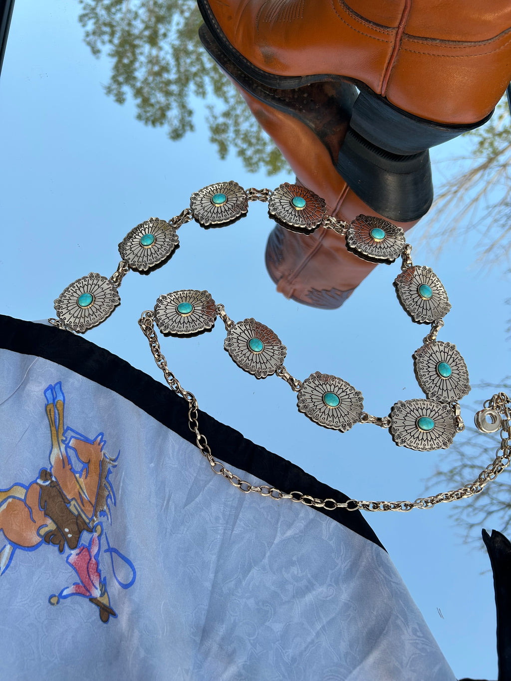 Turquoise glam - concho belt