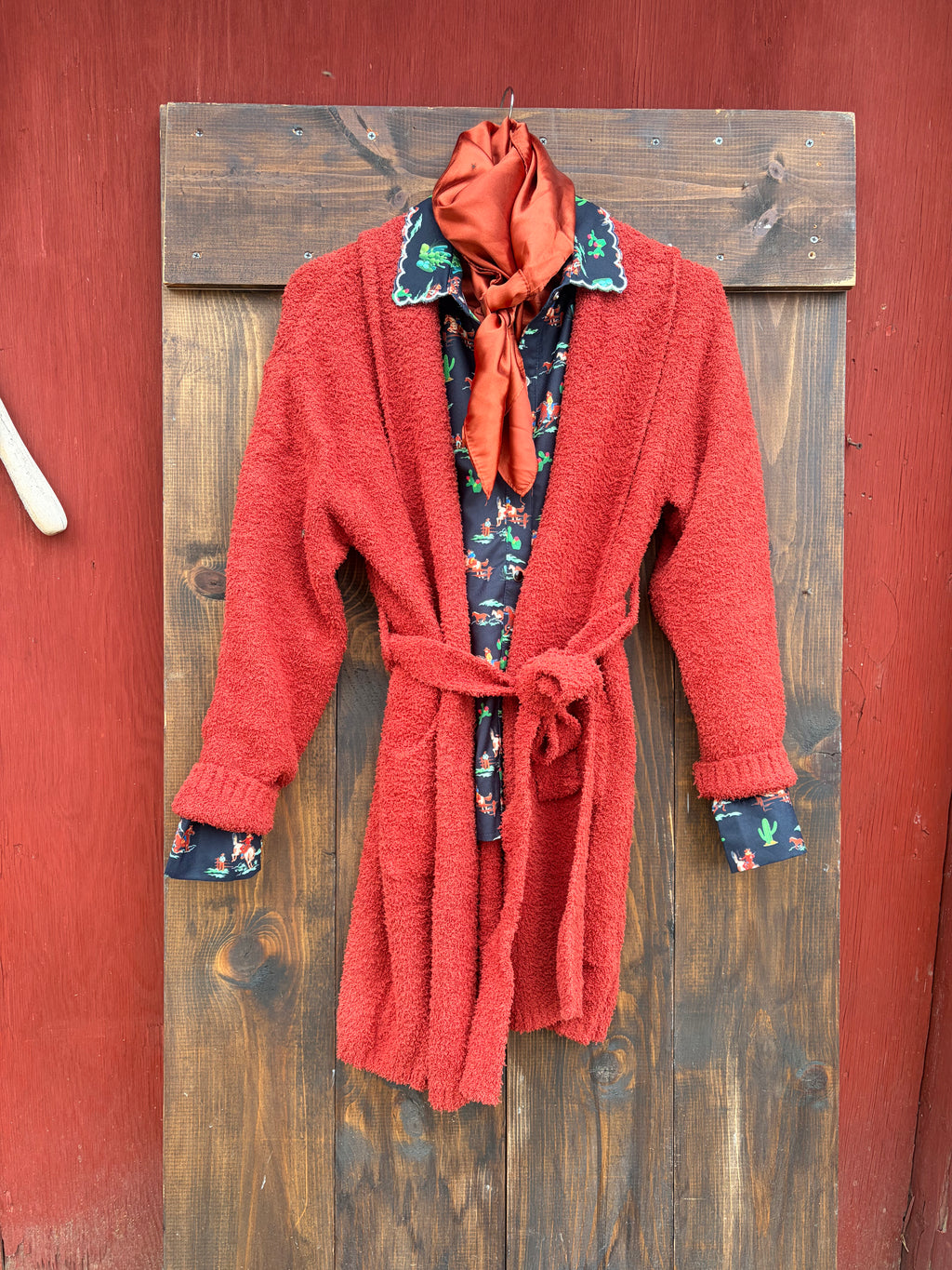 The rust wood cozy knit cardigan