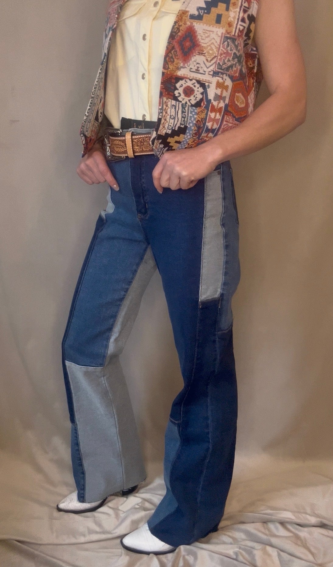 Patched up - denim jeans